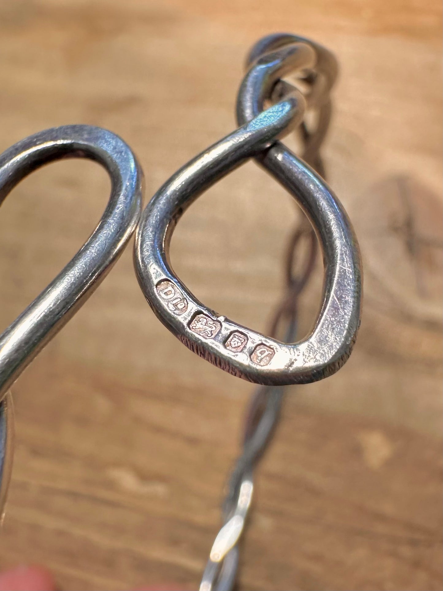 Vintage 1971 Twisted Open Front 925 Silver Bangle