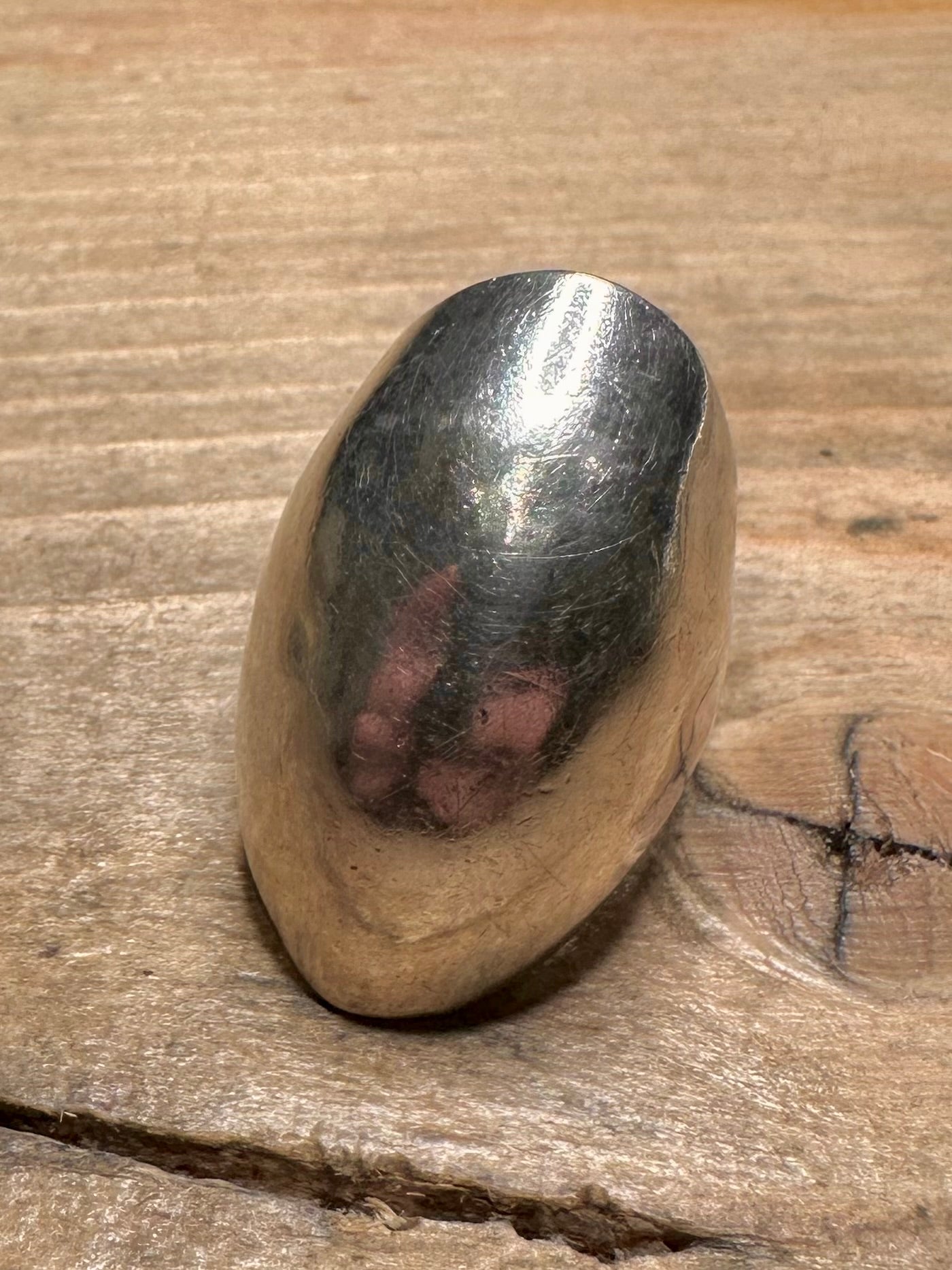 Vintage Long Dome 925 Silver Size L1/2 Ring