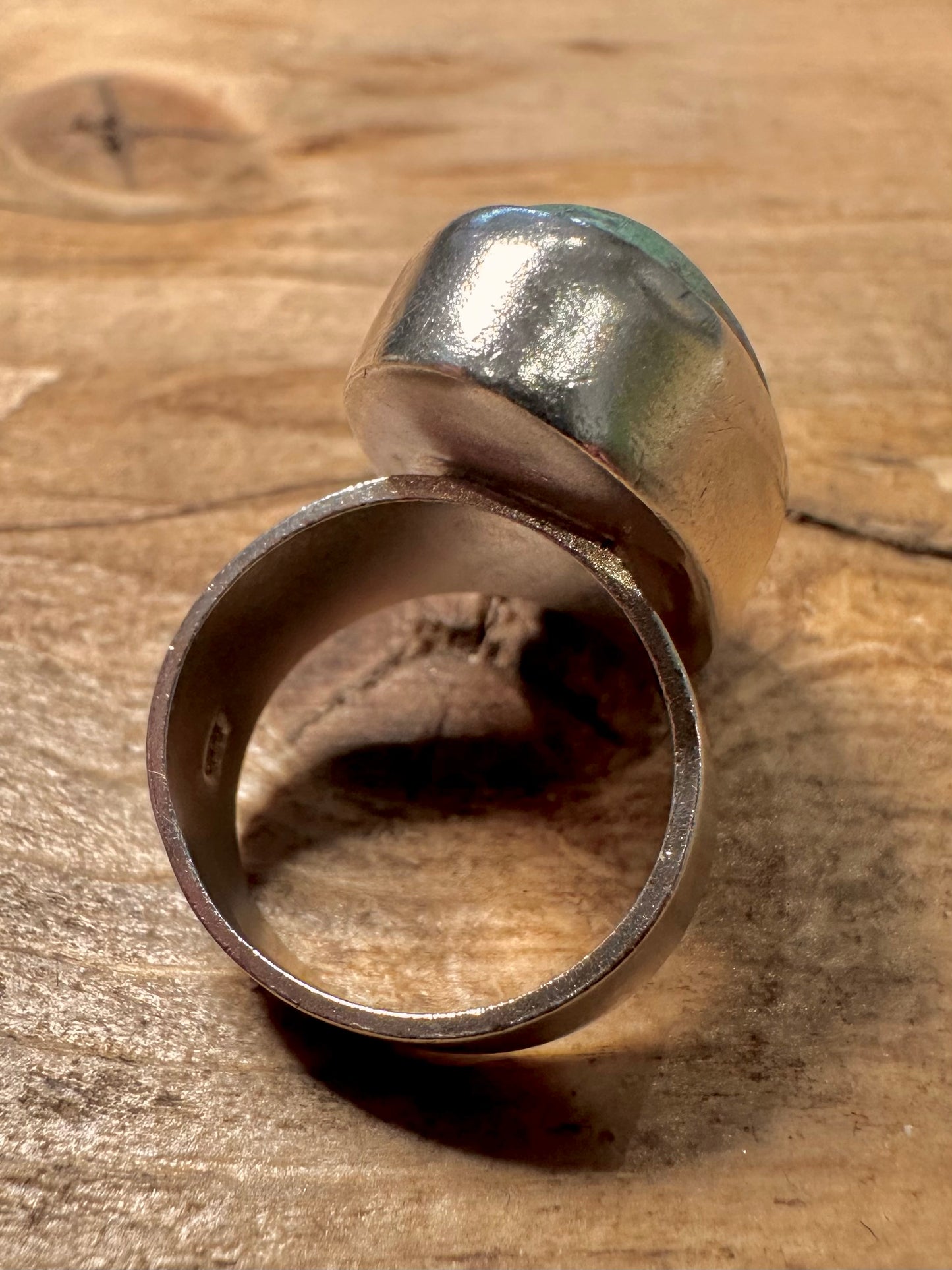 Vintage 1989 Oval Turquoise 925 Silver Size O Ring
