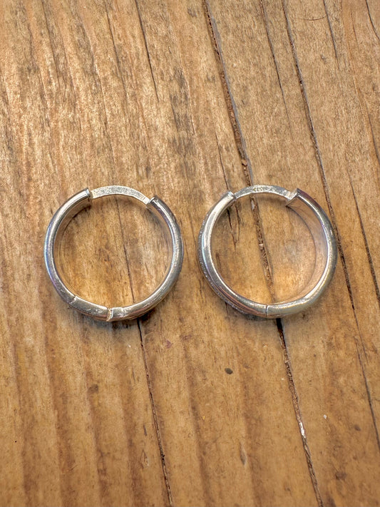 Glitter Hoops 925 Sterling Silver Earrings