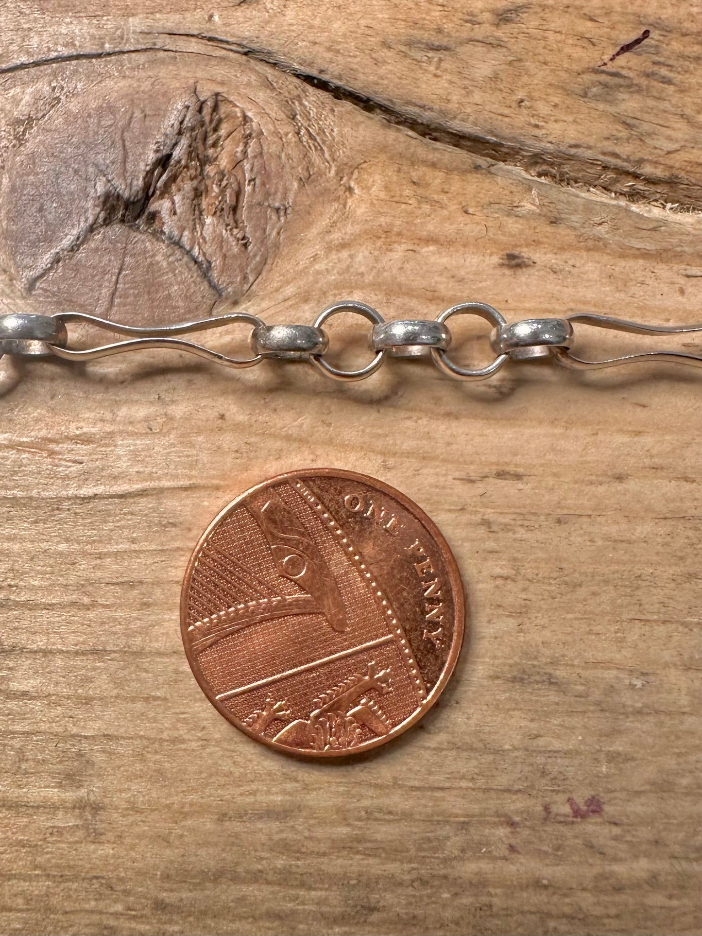 Vintage Belcher and Bar Link Italy 925 Silver 7.8 inch Bracelet
