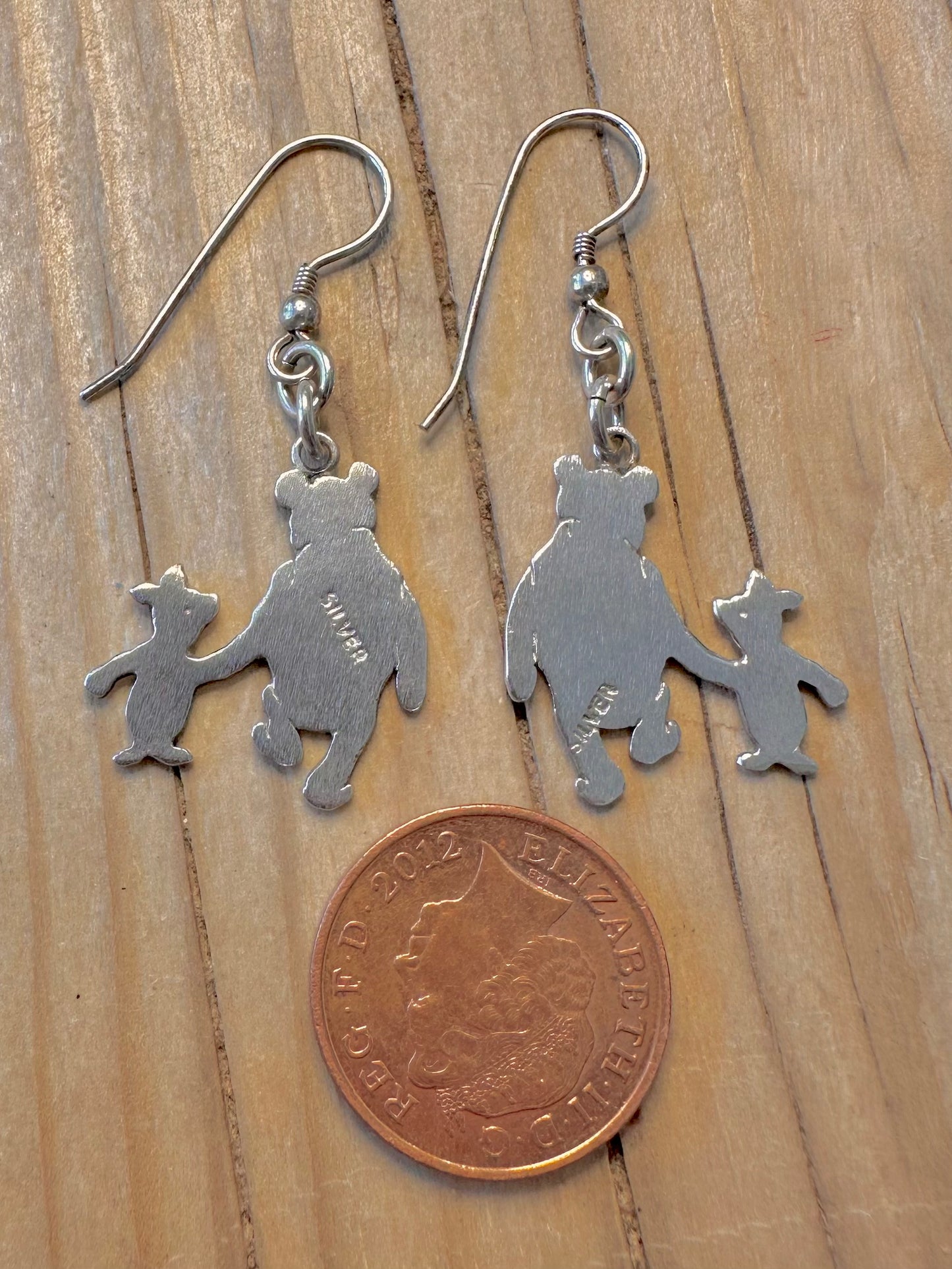 Vintage Winnie the Pooh and Piglet 925 Silver Earrings