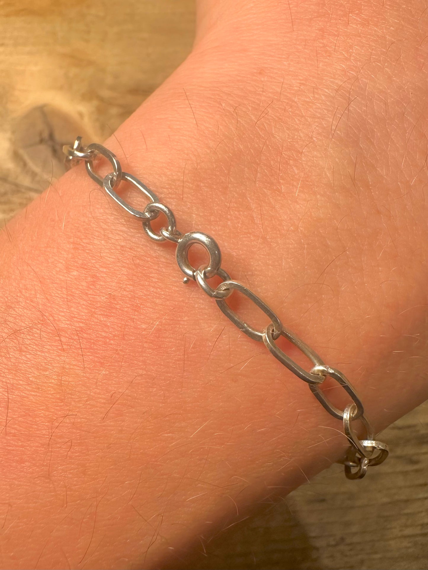 Vintage Oval Link 925 Silver 8 inch Bracelet