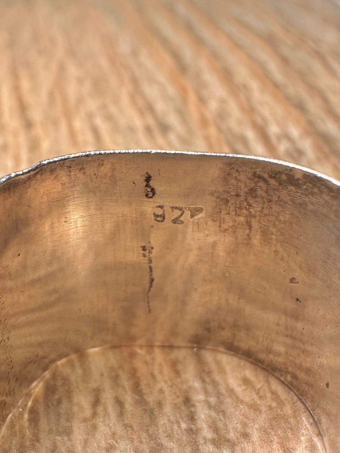 Vintage Blue Stone Square Band 925 Sterling Silver Size P1/2 Ring