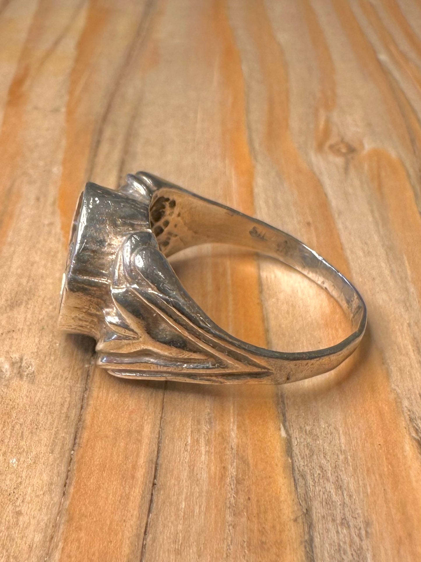 Vintage Eagle Signet 925 Silver Size S1/2 Ring