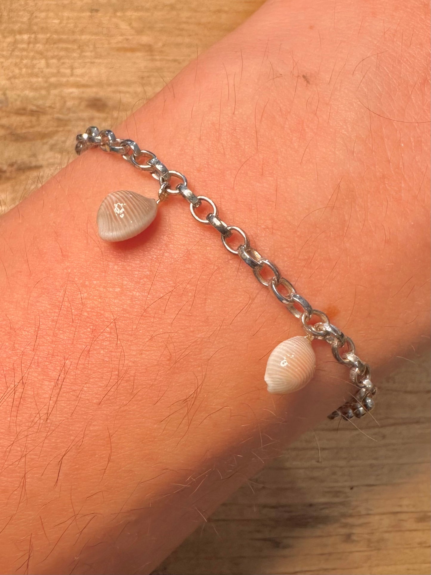Vintage Shell Belcher Chain 925 Silver 7.9 inch Bracelet