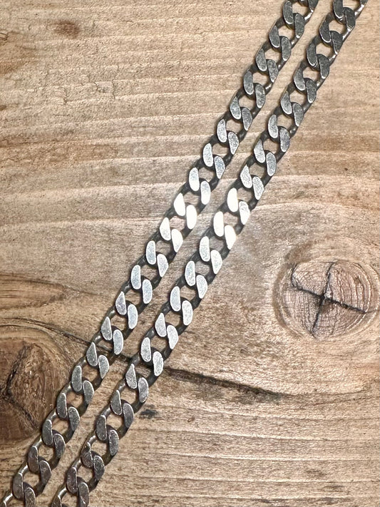 Vintage Curb Chain 925 Silver 20 inch Necklace