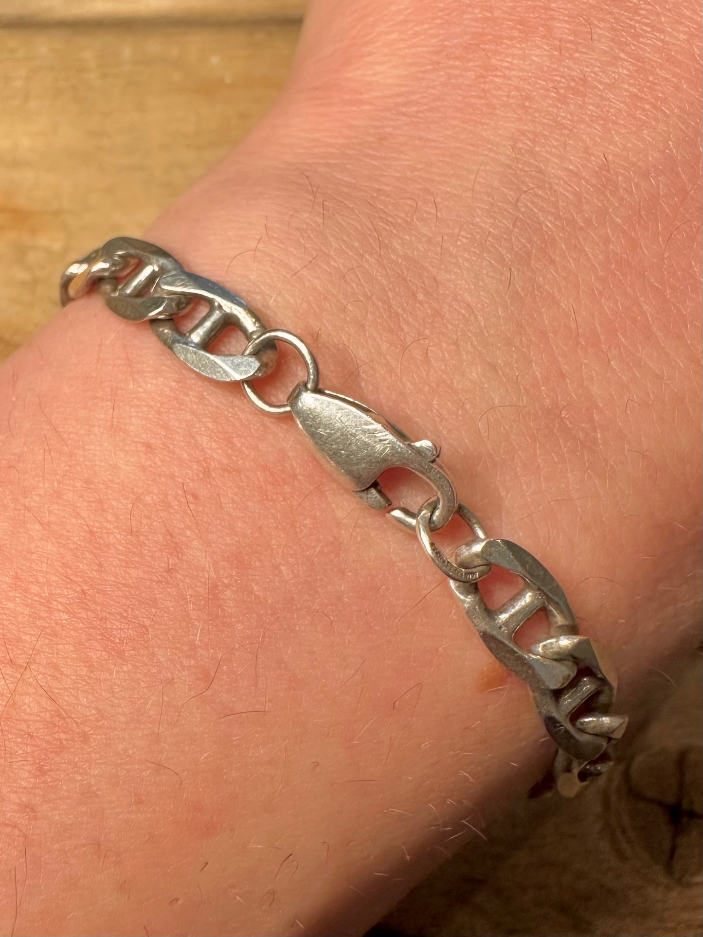 Vintage Mariner Link 925 Silver 7.8 inch Bracelet
