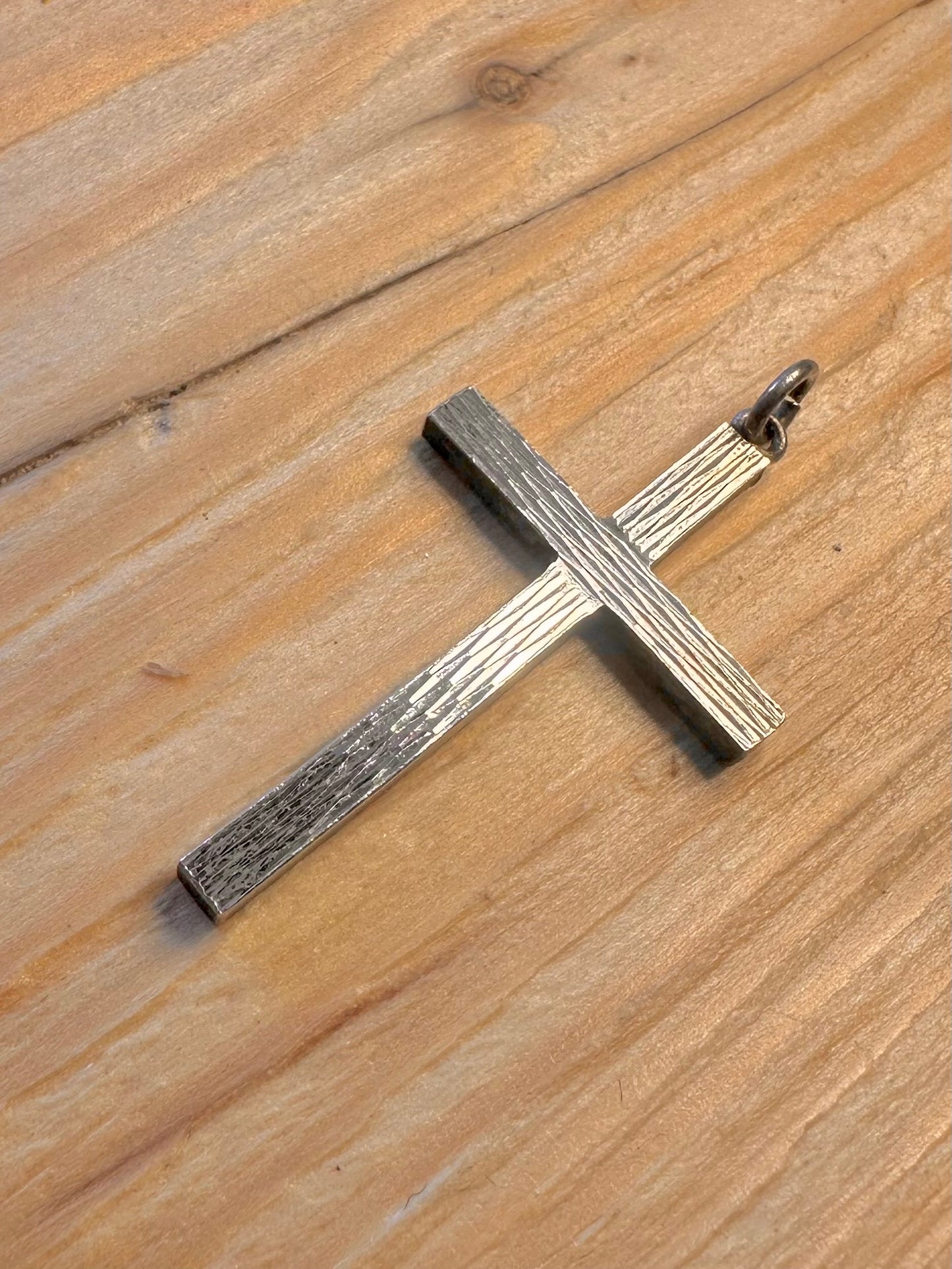 Vintage Textured Cross 925 Silver Pendant