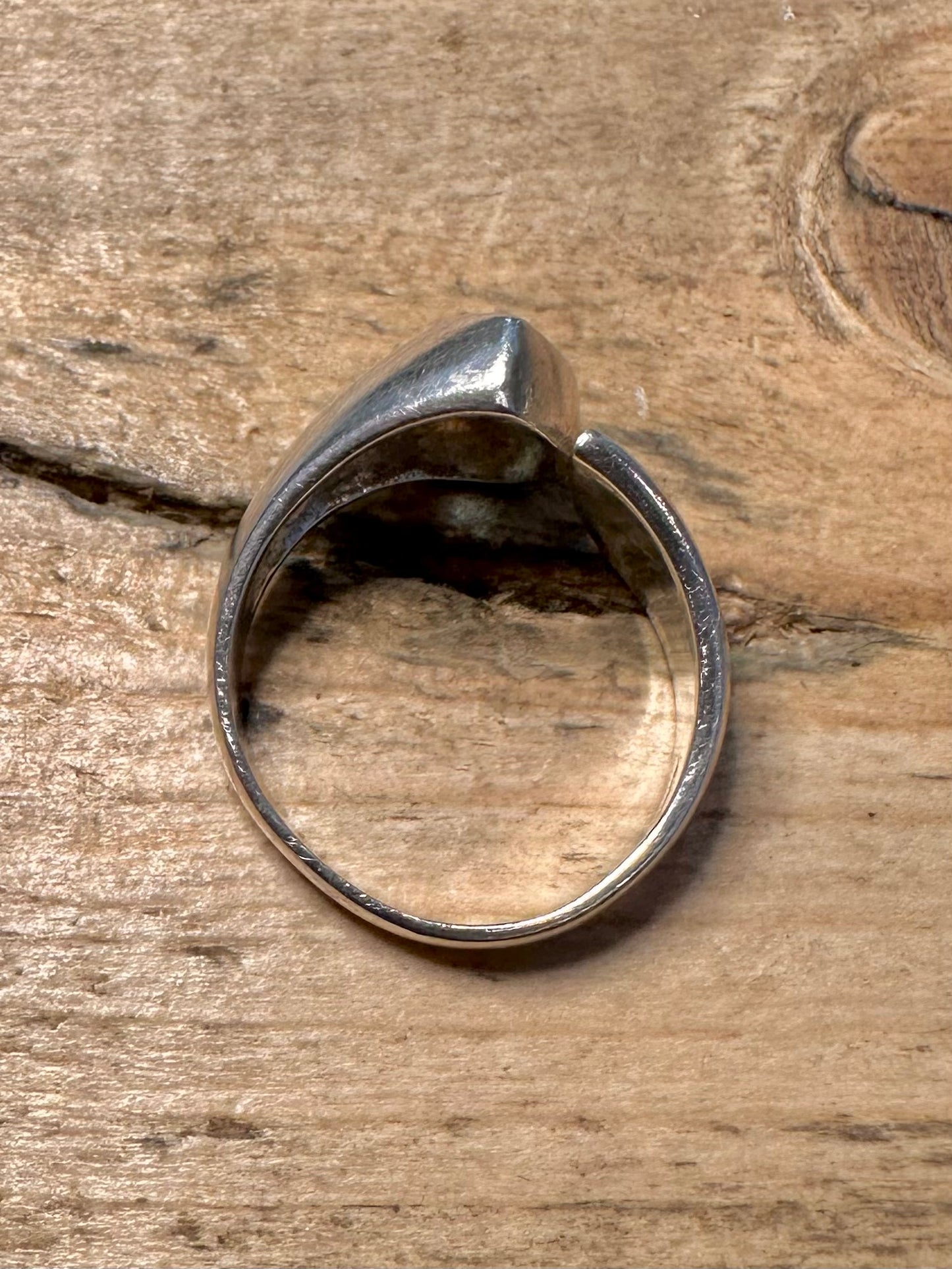 Abstract Blue Stone Open 925 Silver Size O Ring