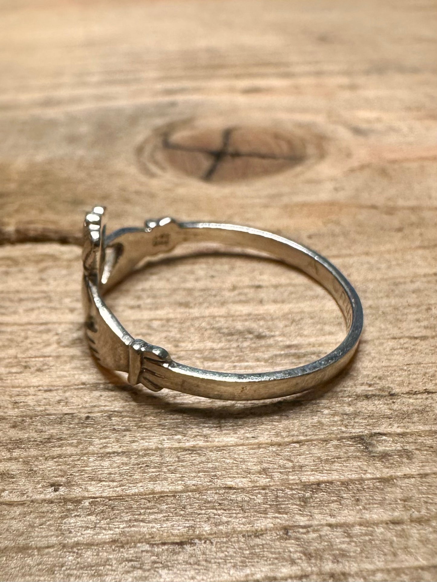 Vintage Claddagh 925 Silver Size S Ring