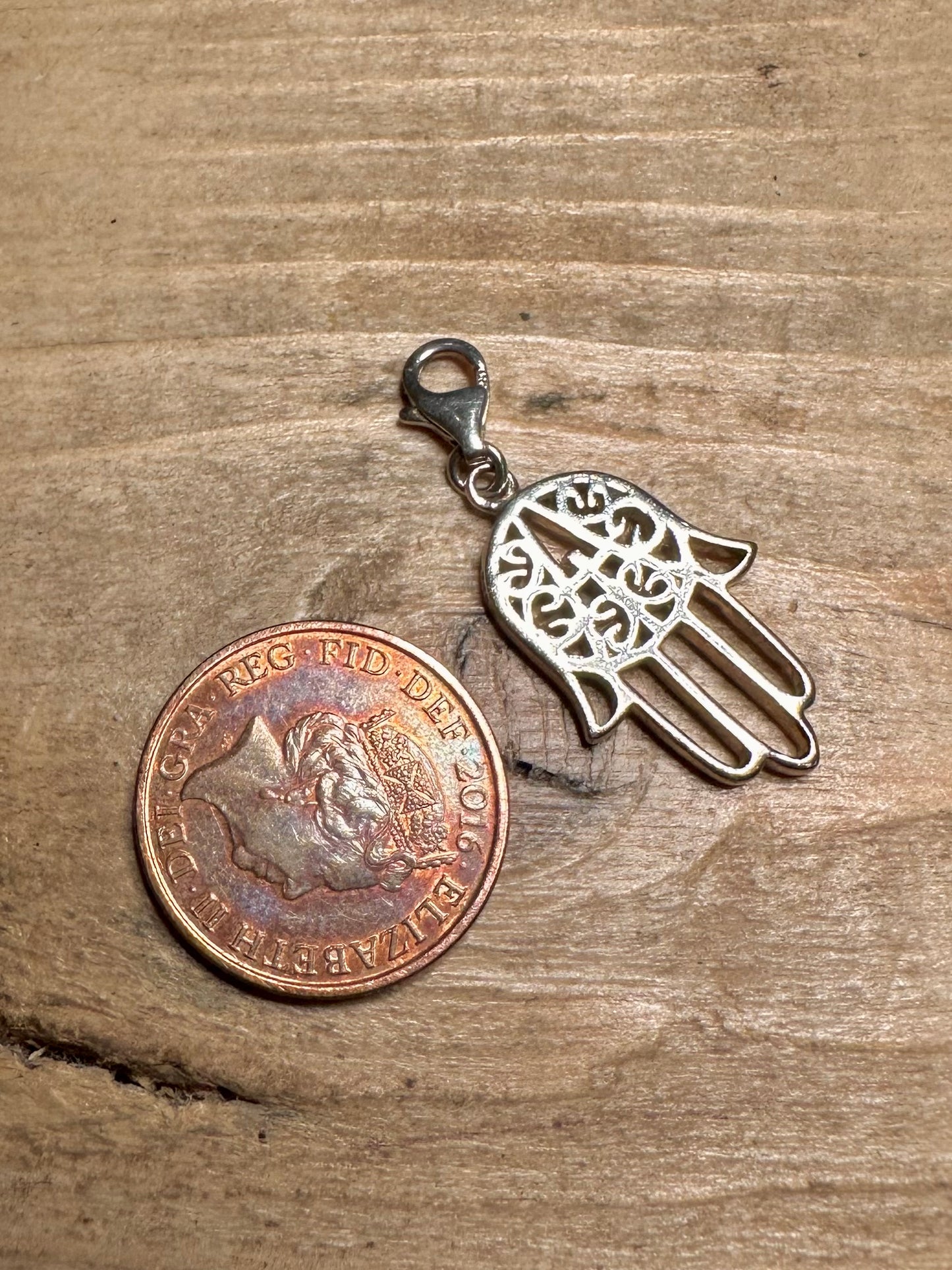 Vintage Hand of Fatima 925 Silver Pendant