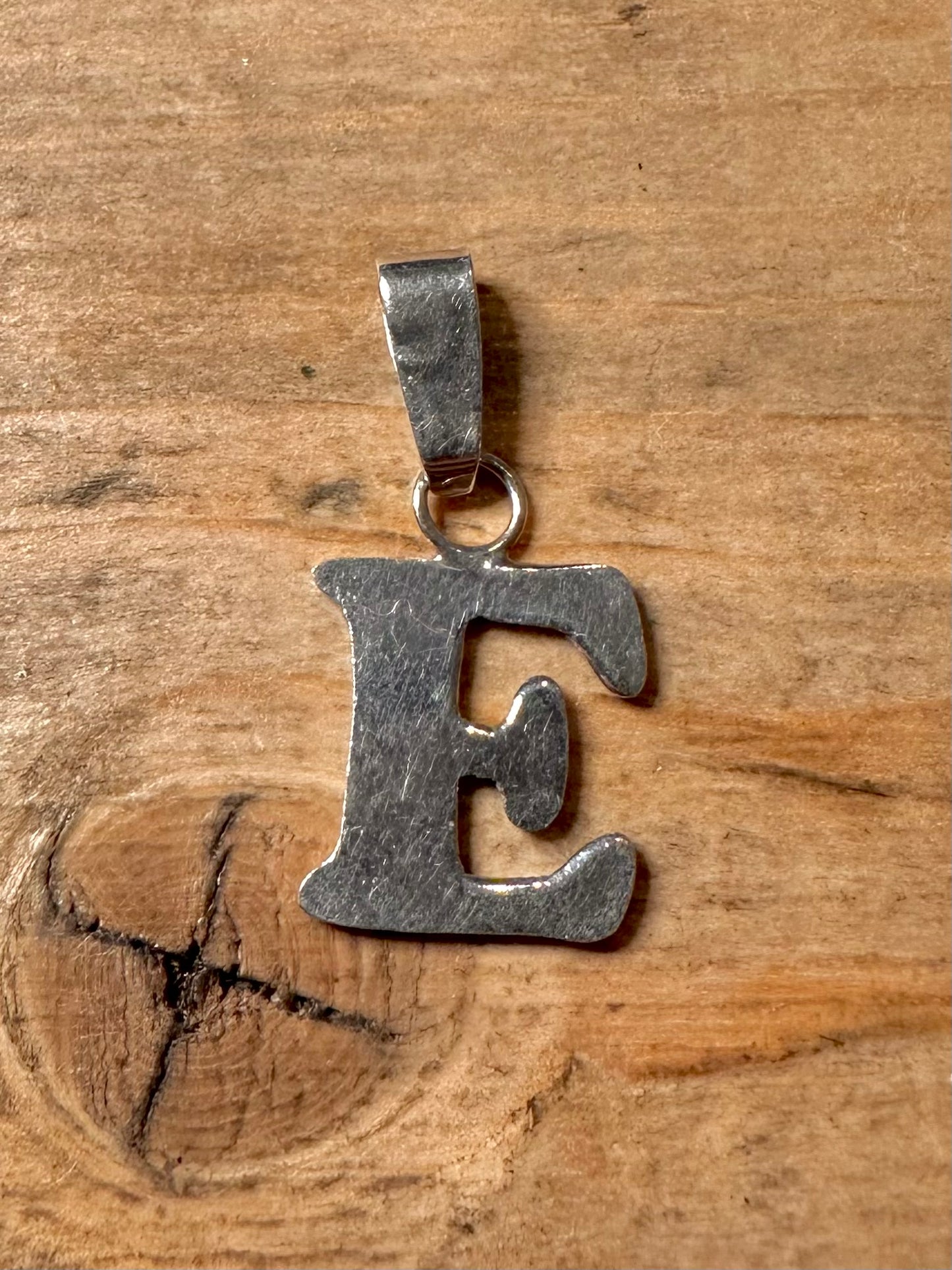 Vintage Letter E 925 Silver Pendant