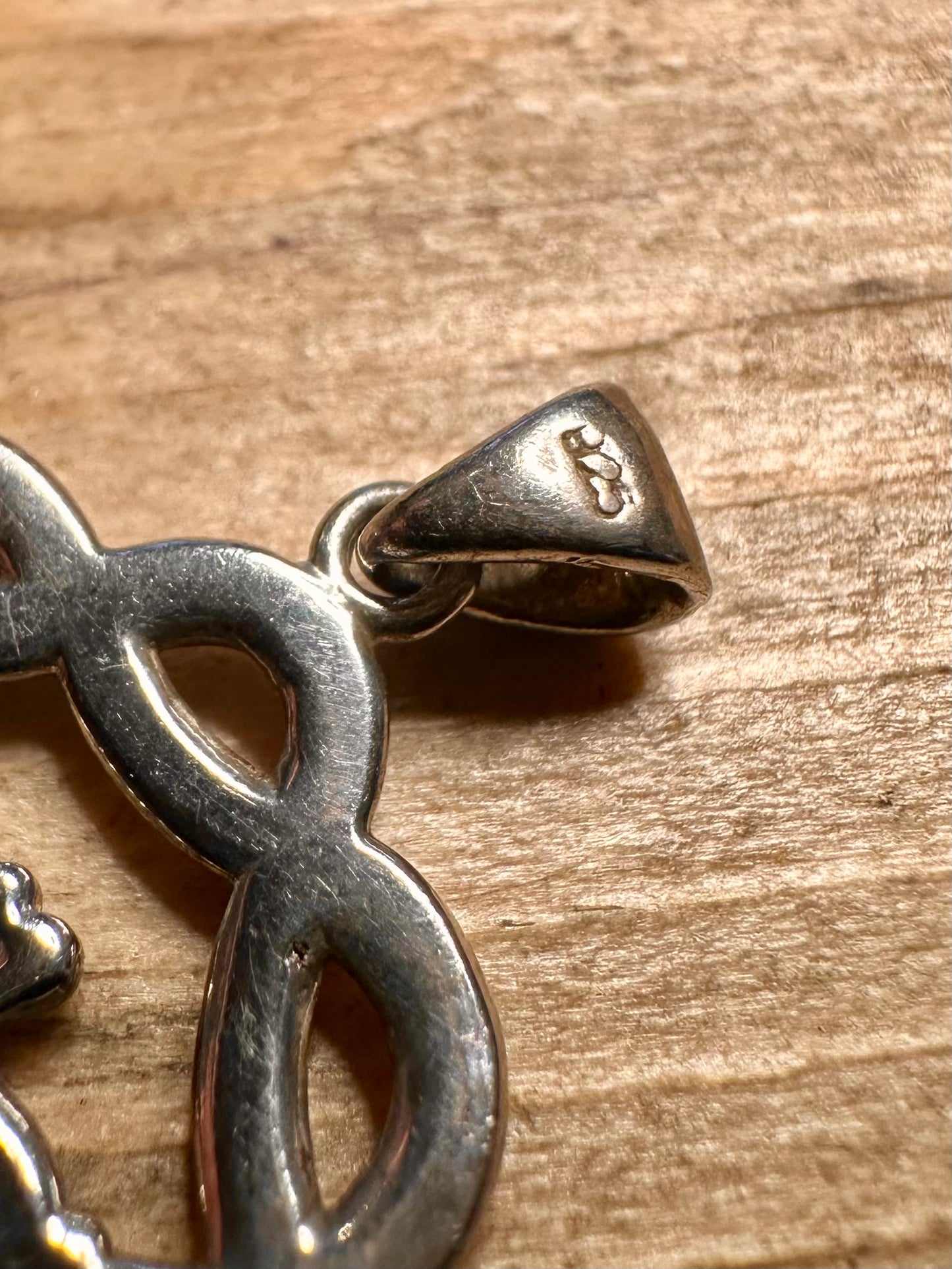 Vintage Celtic Knot Claddagh 925 Silver Pendant
