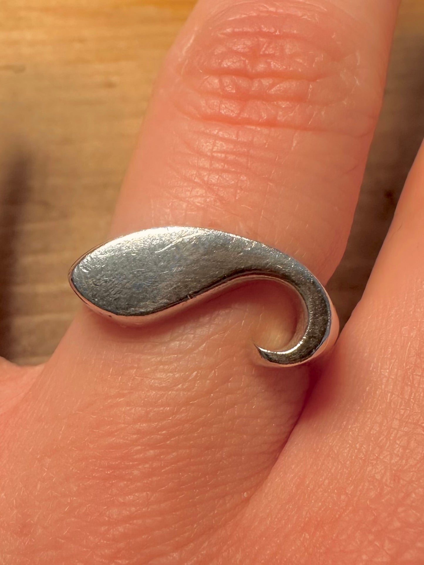 Abstract Shape 925 Silver Size Q Ring
