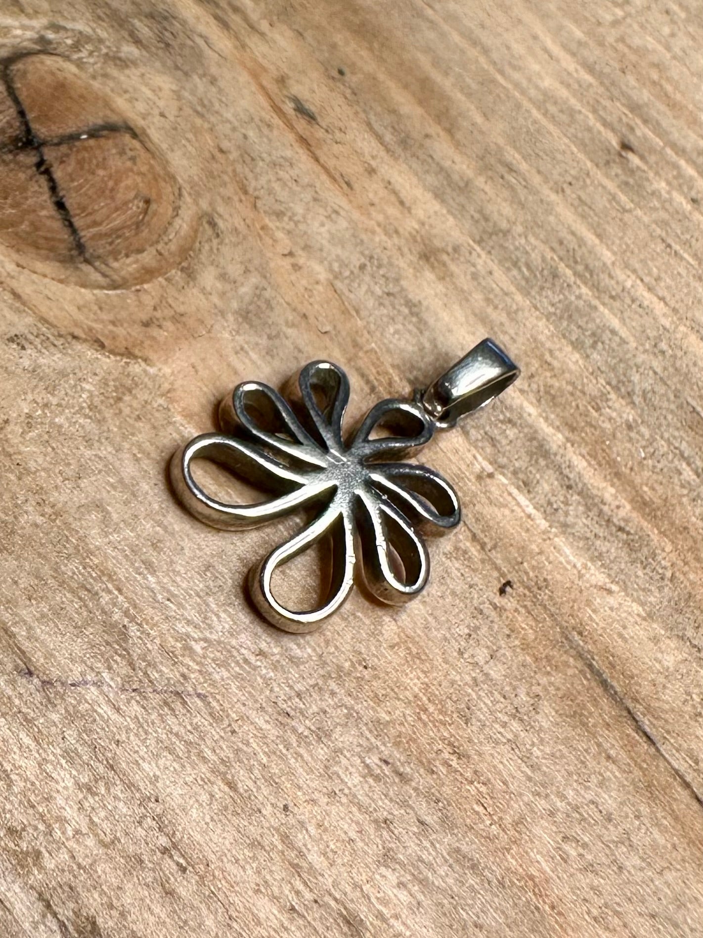 Abstract Flower 925 Silver Pendant