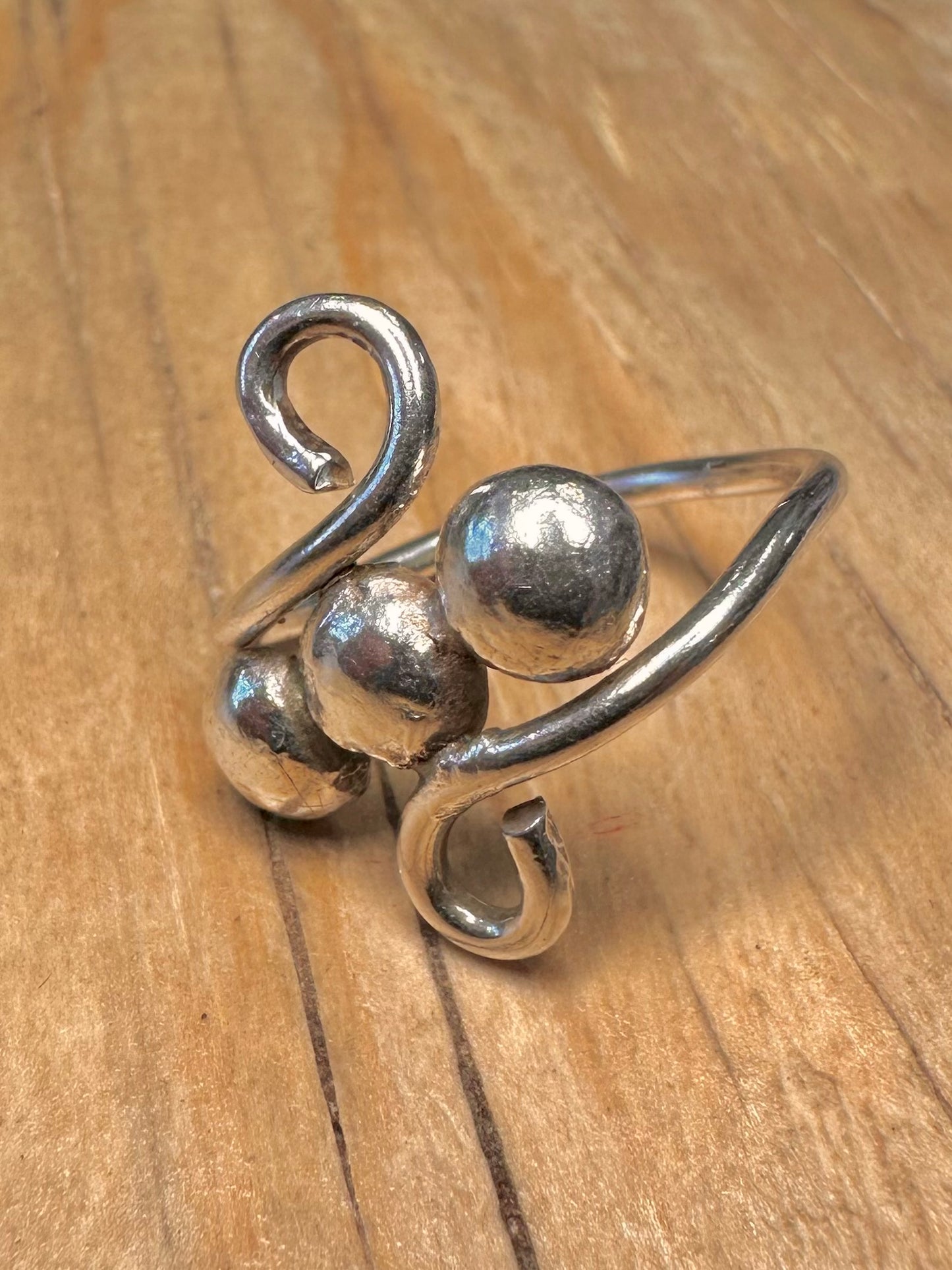 Abstract Swirl Circle 925 Sterling Silver Size N1/2 Ring