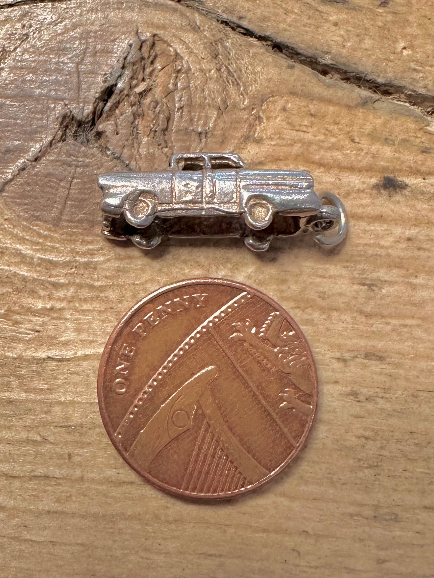Vintage Car 925 Silver Charm Pendant