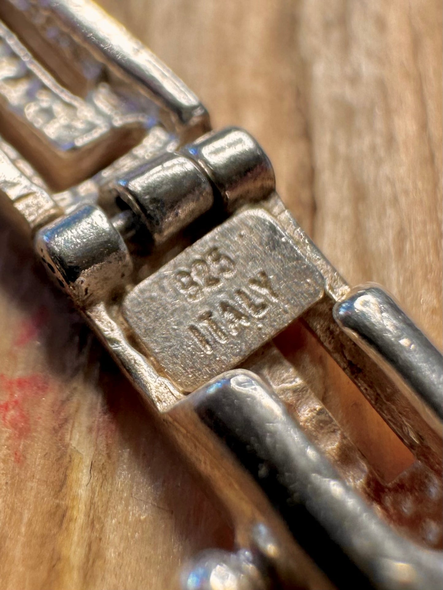 Vintage Greek Key Bar 925 Sterling Silver 7.4 inch Bracelet