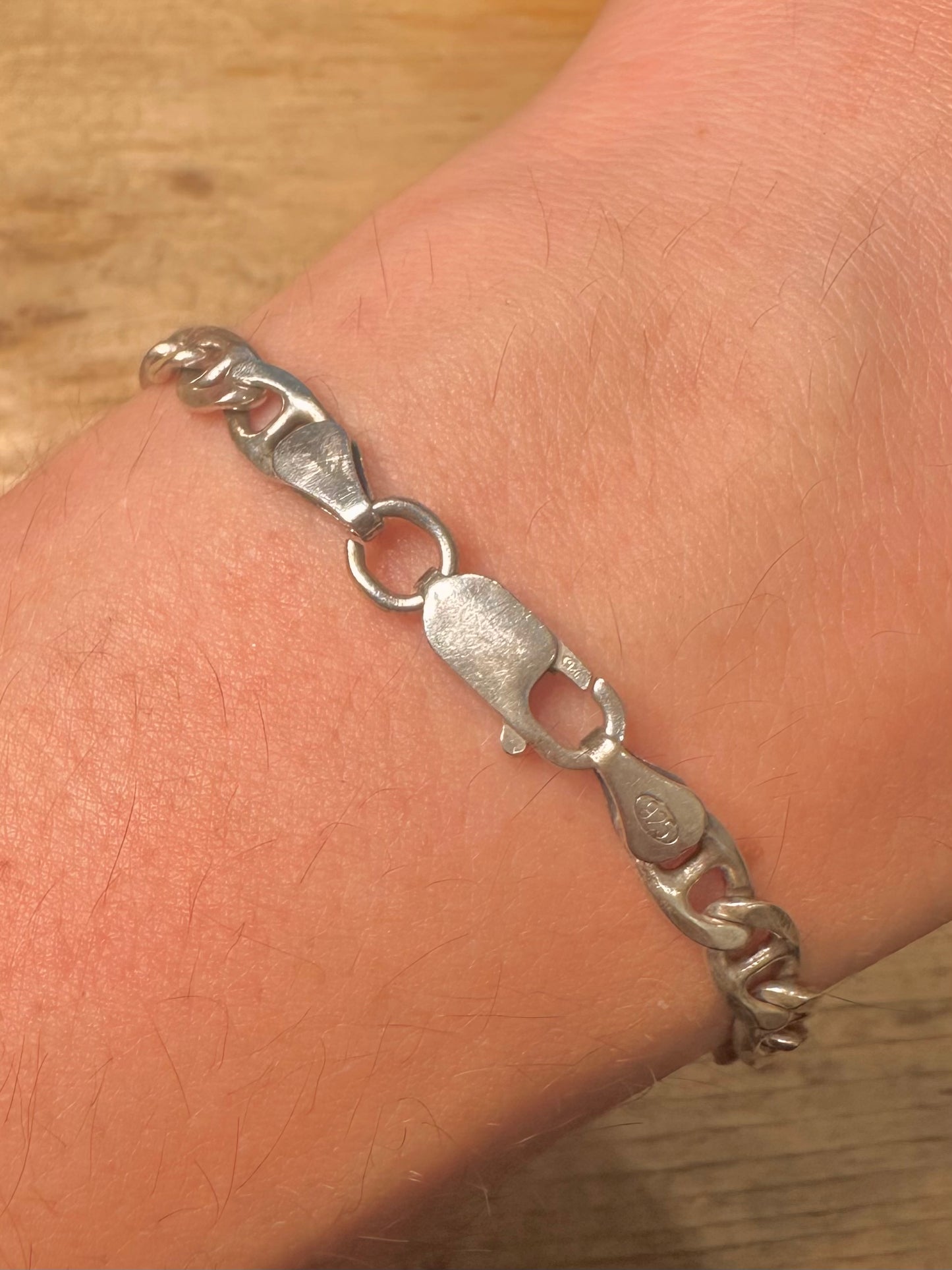 Vintage Mariner Link 925 Silver 9 inch Bracelet