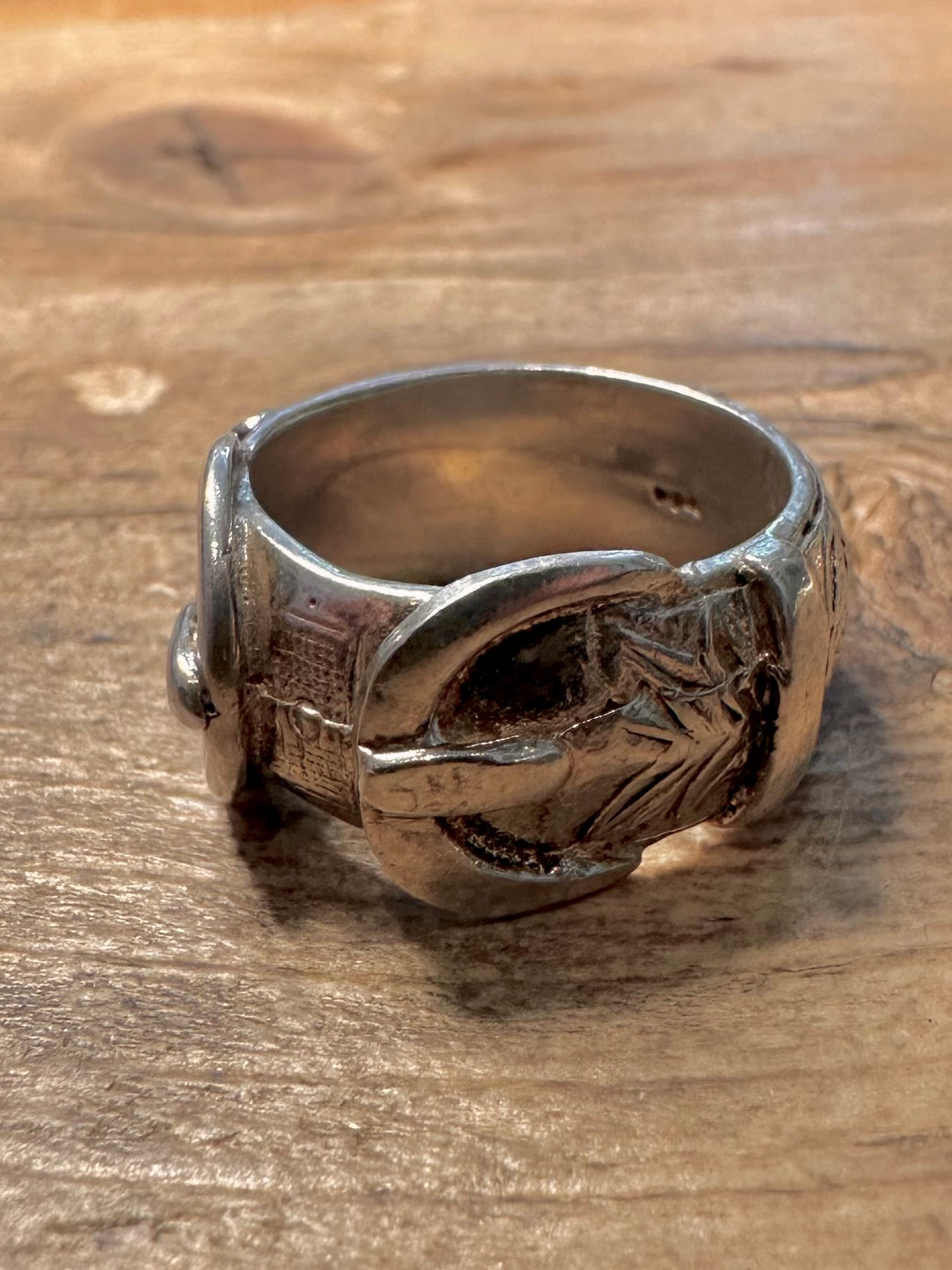 Vintage Double Buckle 925 Silver Size O Ring