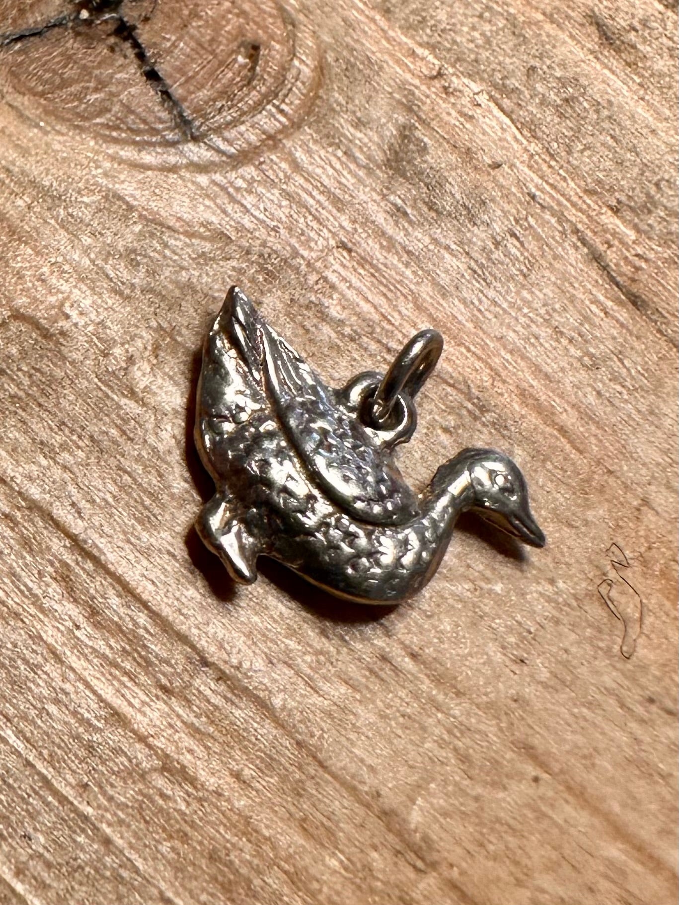 Vintage Duck 925 Silver Charm Pendant