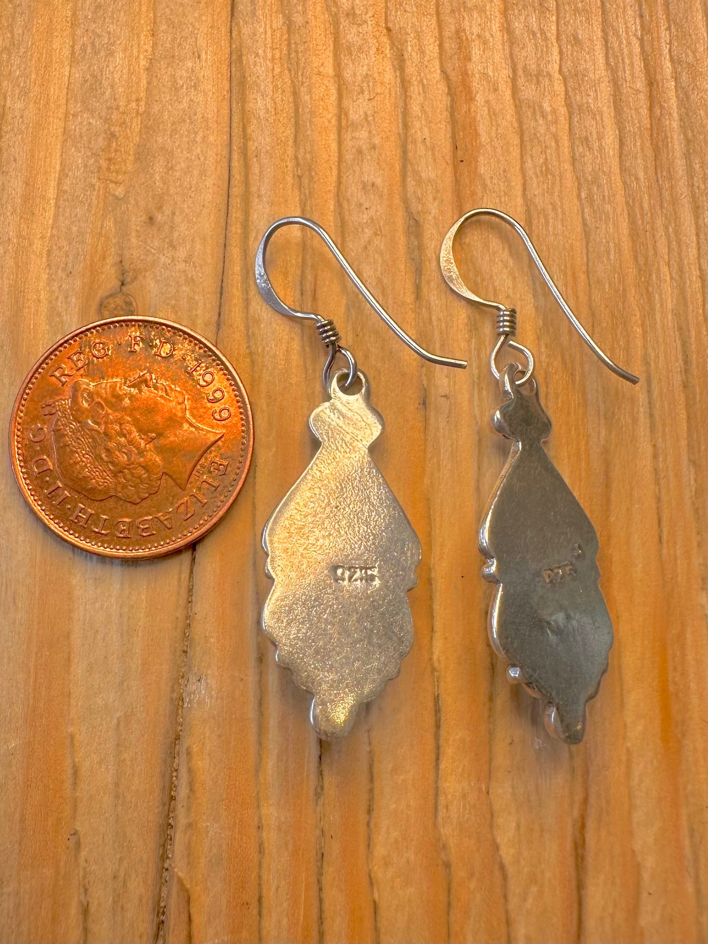 Vintage Chrysoprase Boho 925 Sterling Silver Earrings