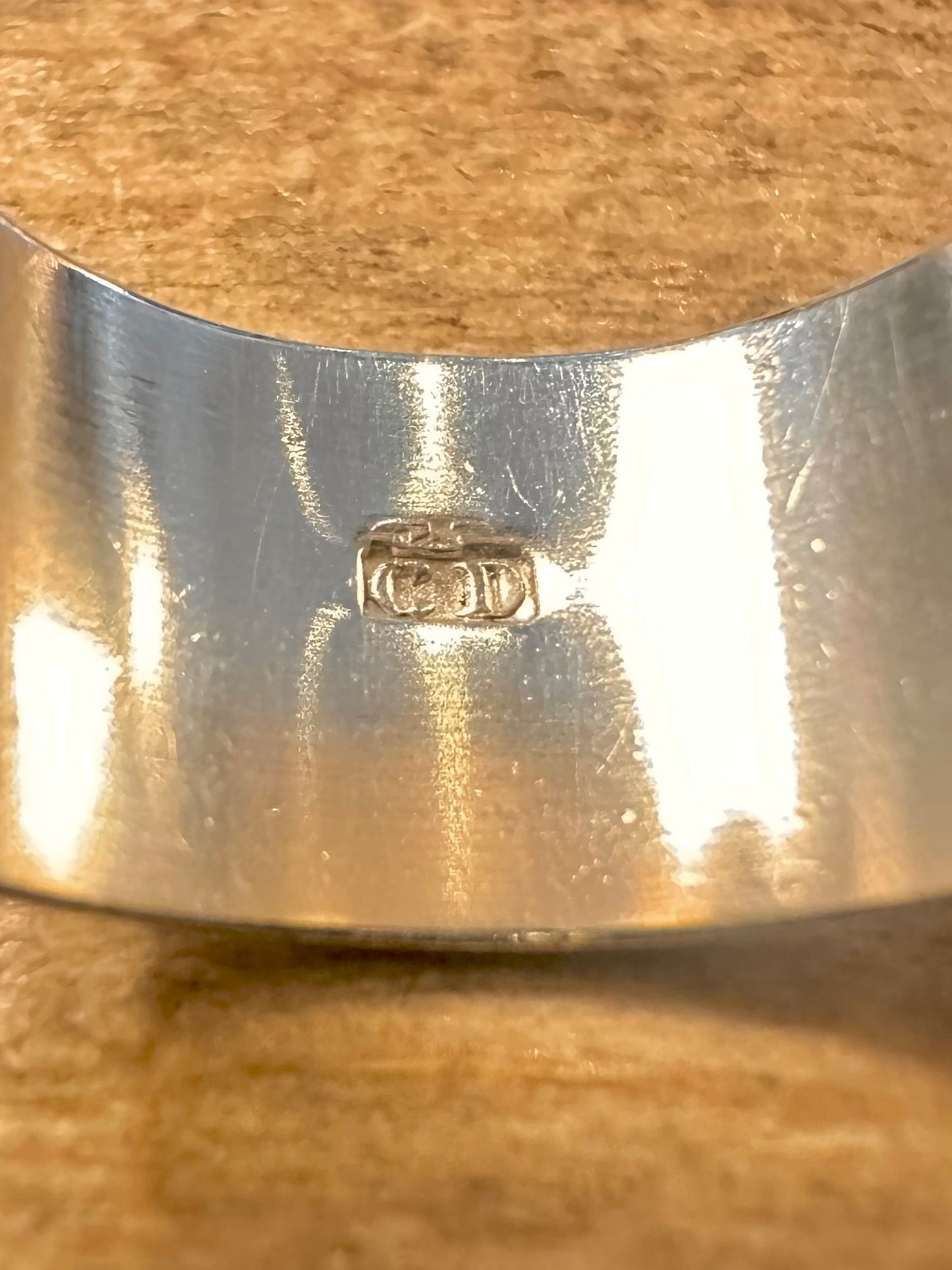 Vintage Abstract Chunky Maker CD 925 Silver Size L1/2 Ring