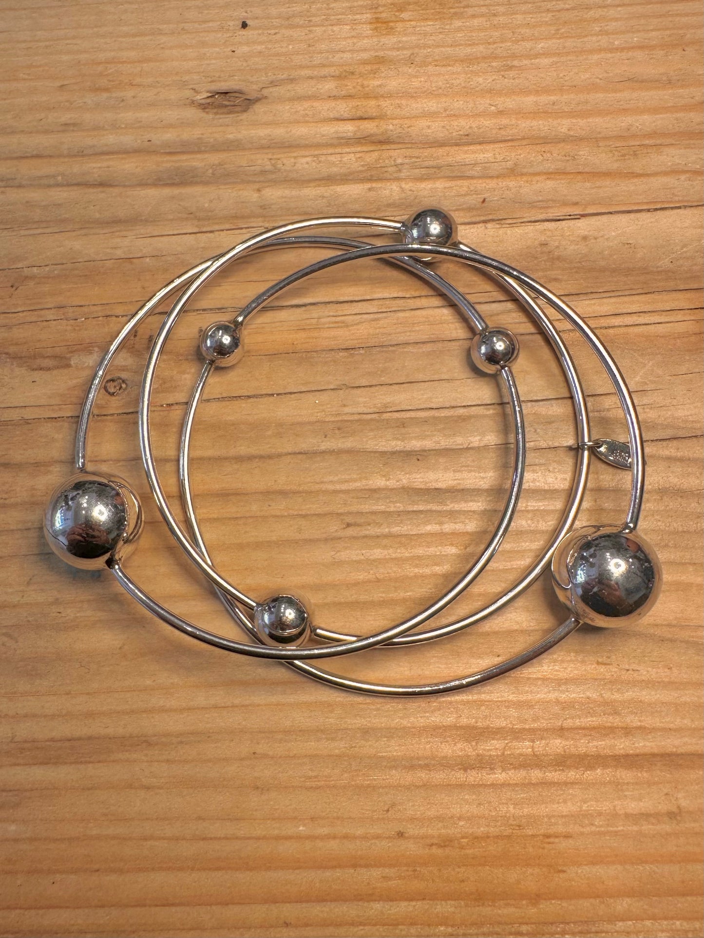 Modernist Three Bangle Ball Jasper Conran 925 Sterling Silver Silver Bangle