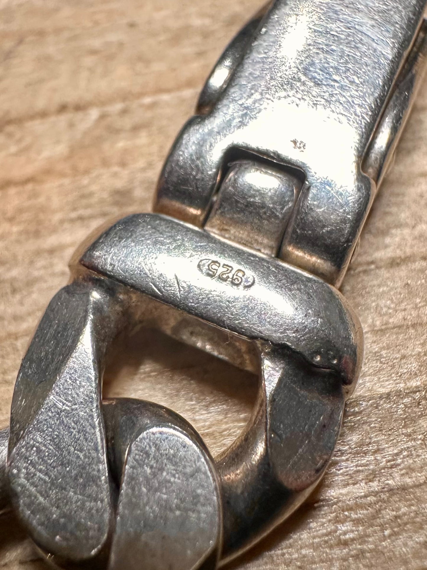 Modern 2002 Curb Chain Push Clasp 925 Silver London 8.1 inch Bracelet