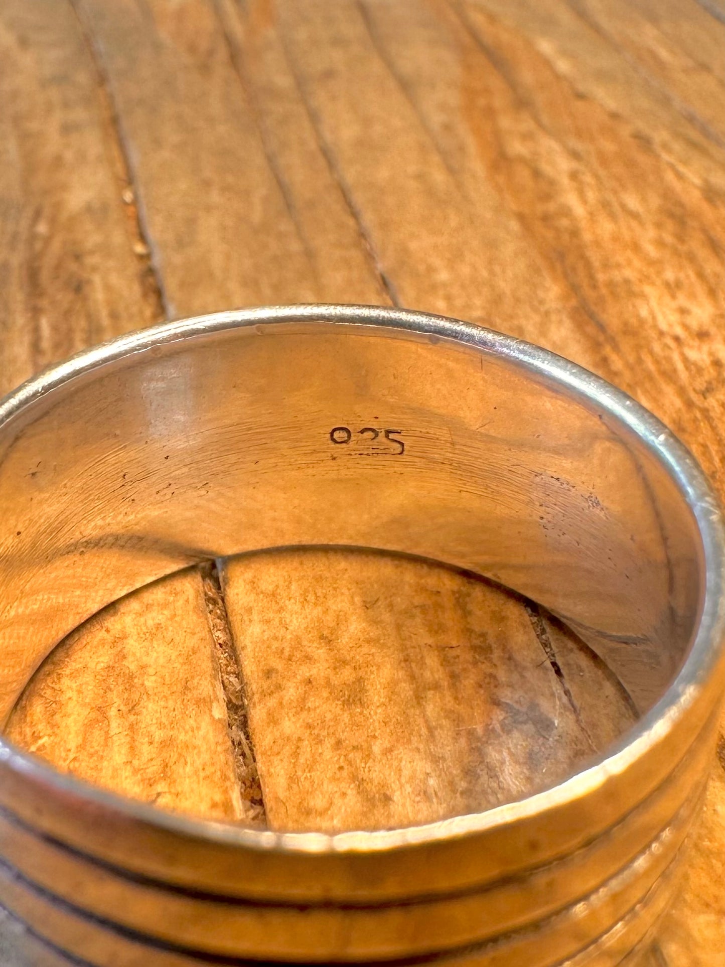 Lined Wide Band 925 Sterling Silver Size Y Ring