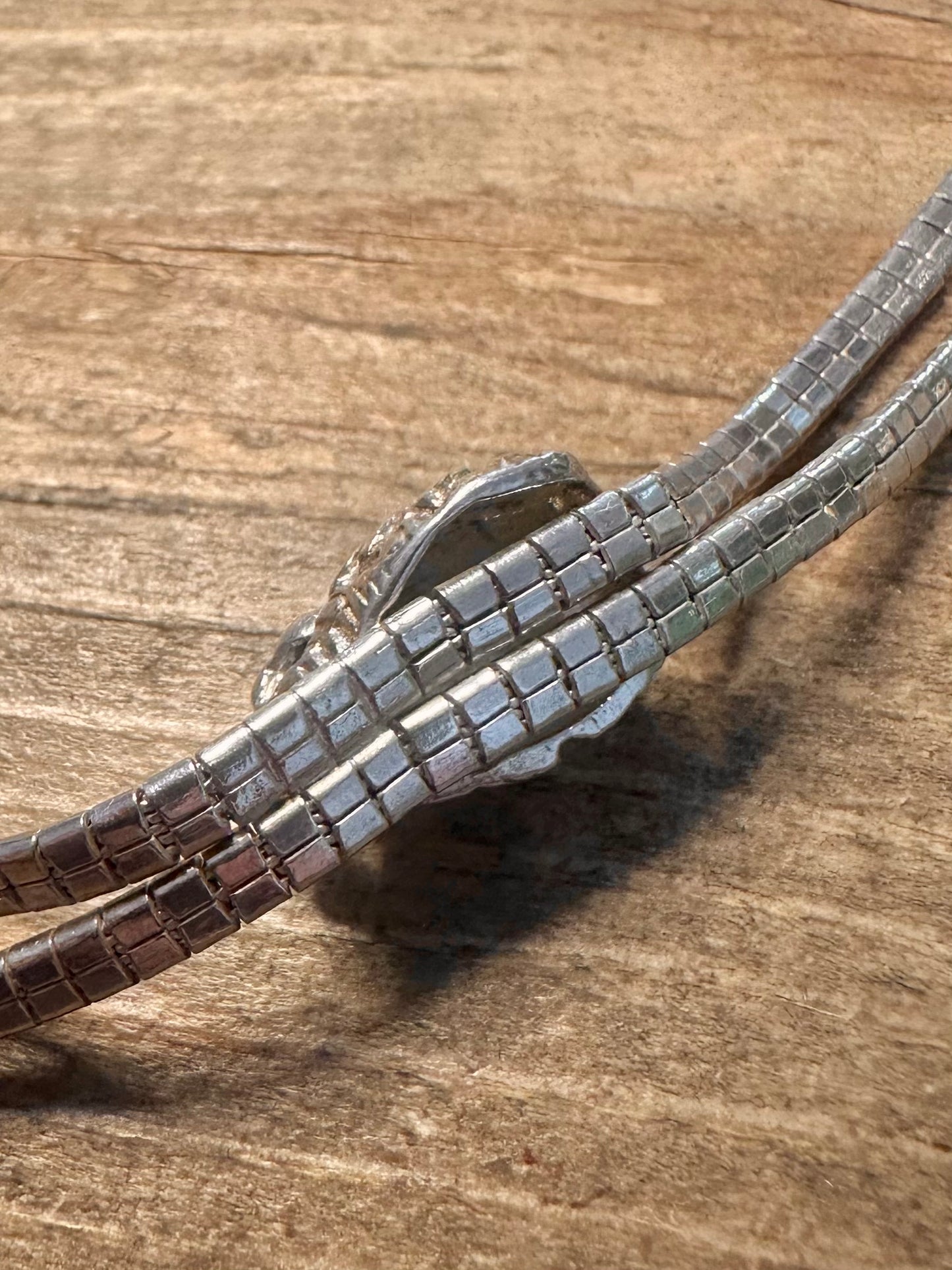 Vintage Lion Lariat Flat Chain 925 Silver 16.5 inch Necklace