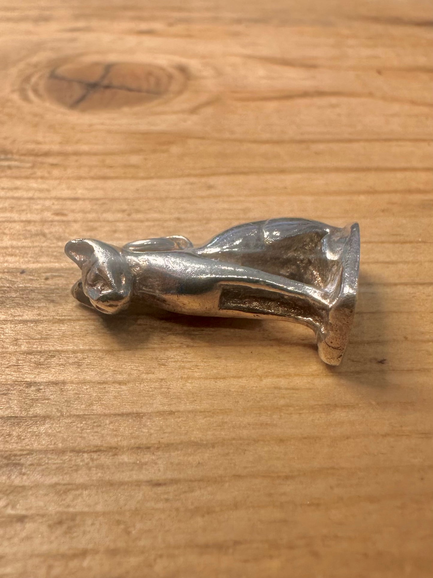Vintage Bastet Cat 925 Silver Charm Pendant