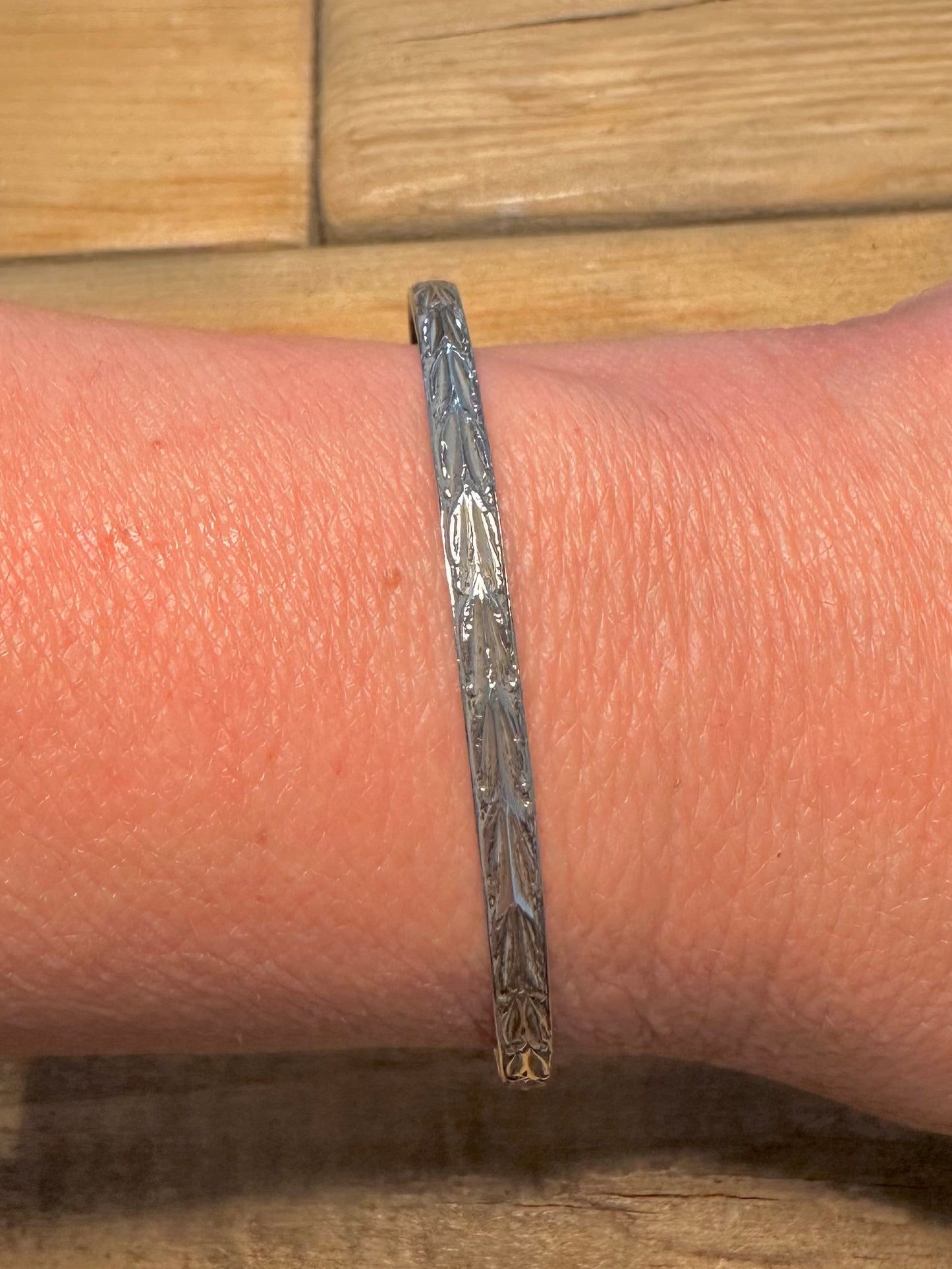 Vintage Boho Style 925 Silver Bangle