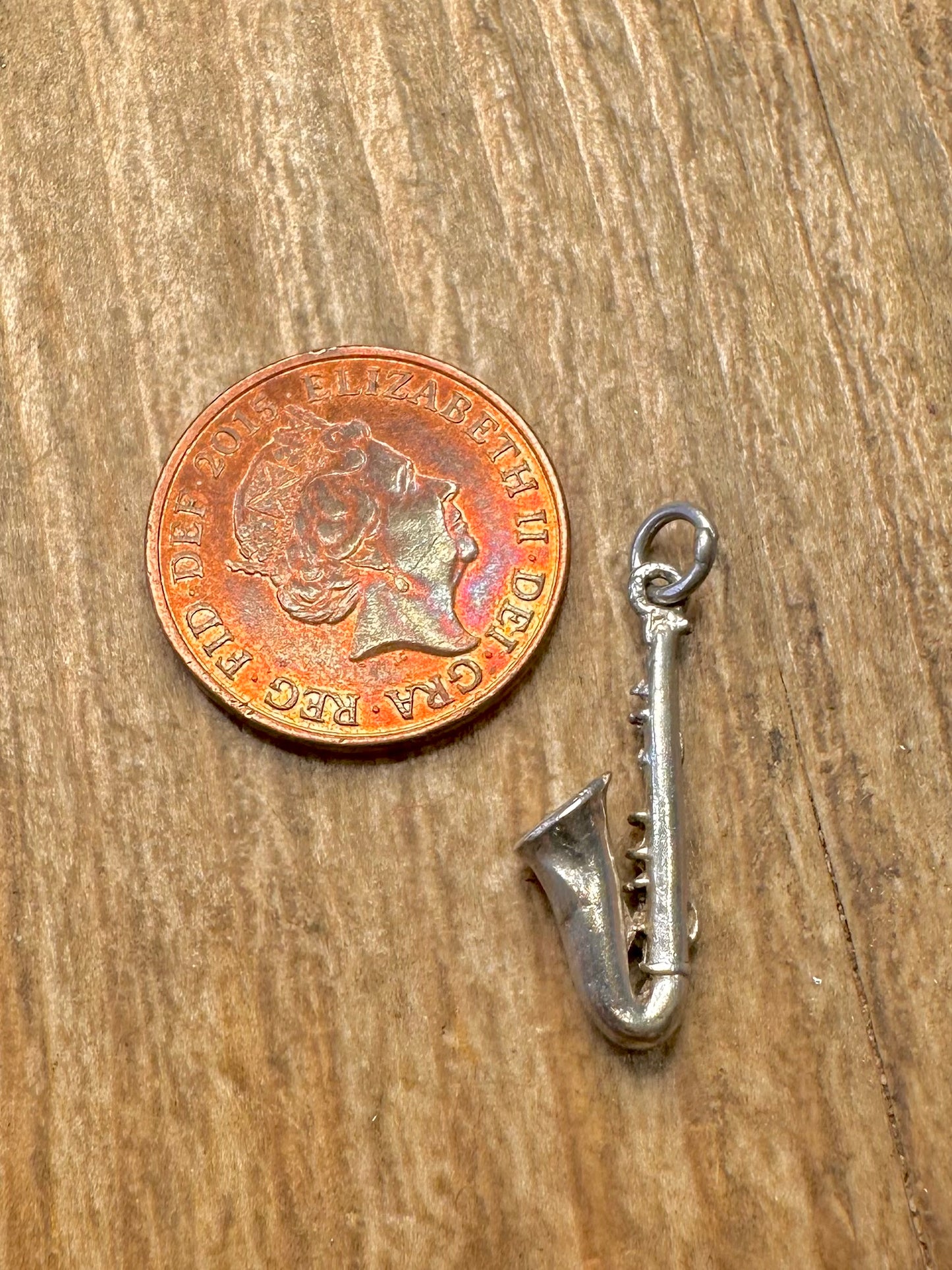 Vintage Saxophone 925 Sterling Silver Charm Pendant