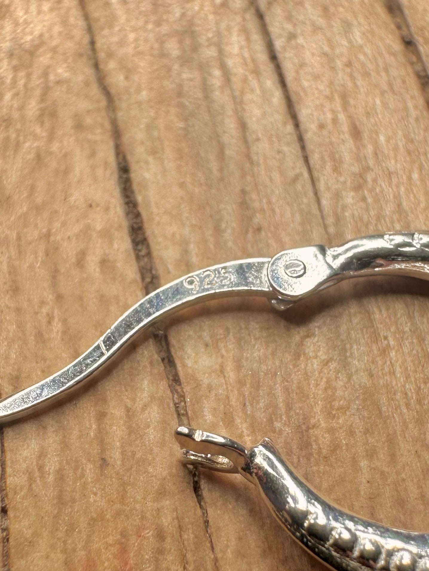 Modern Textured Hoops 925 Sterling Silver Earrings