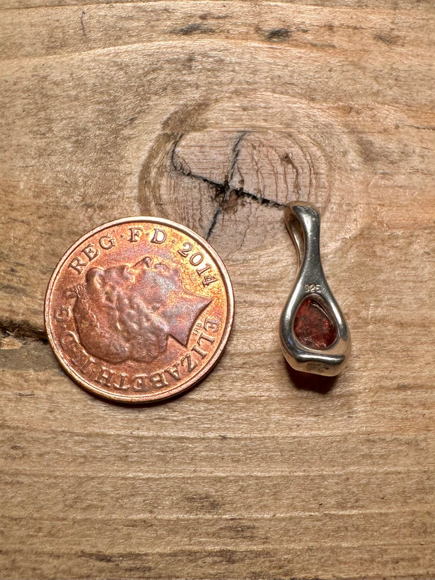Abstract Amber 925 Silver Pendant