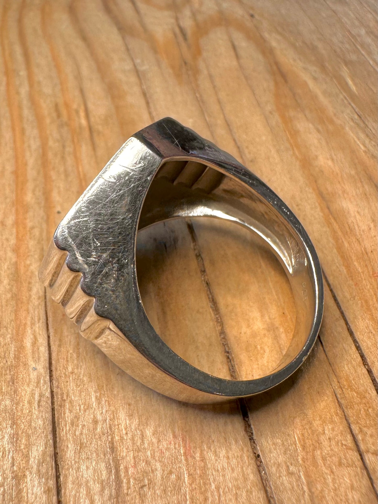 Vintage 1945 Sixpence Coin in Modern Mount 925 Sterling Silver Size Z+4 1/2 Ring