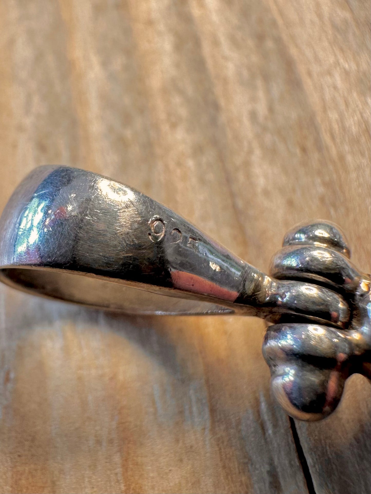 Vintage Purple Copper Turquoise 925 Sterling Silver Pendant