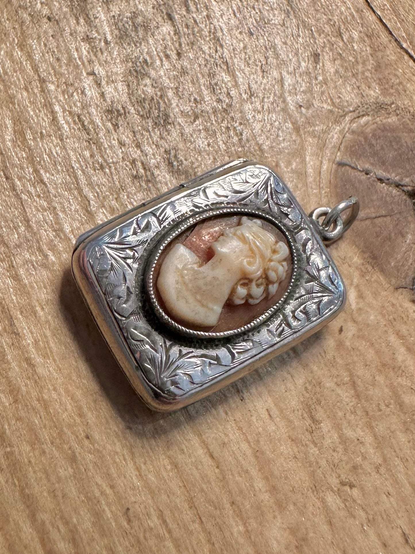 Vintage Cameo Locket 925 Silver Pendant