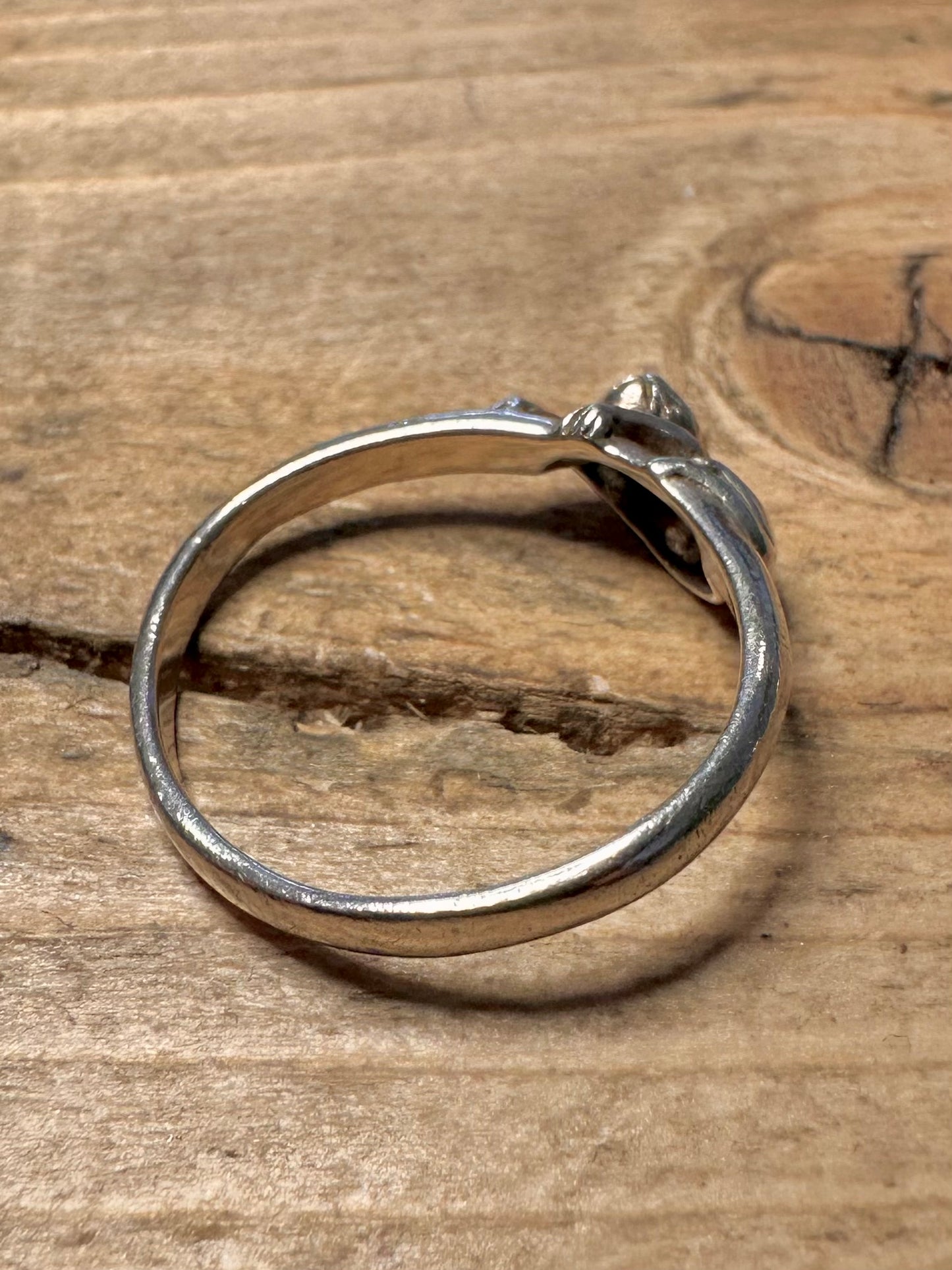 Vintage Cat 925 Silver Size R Ring