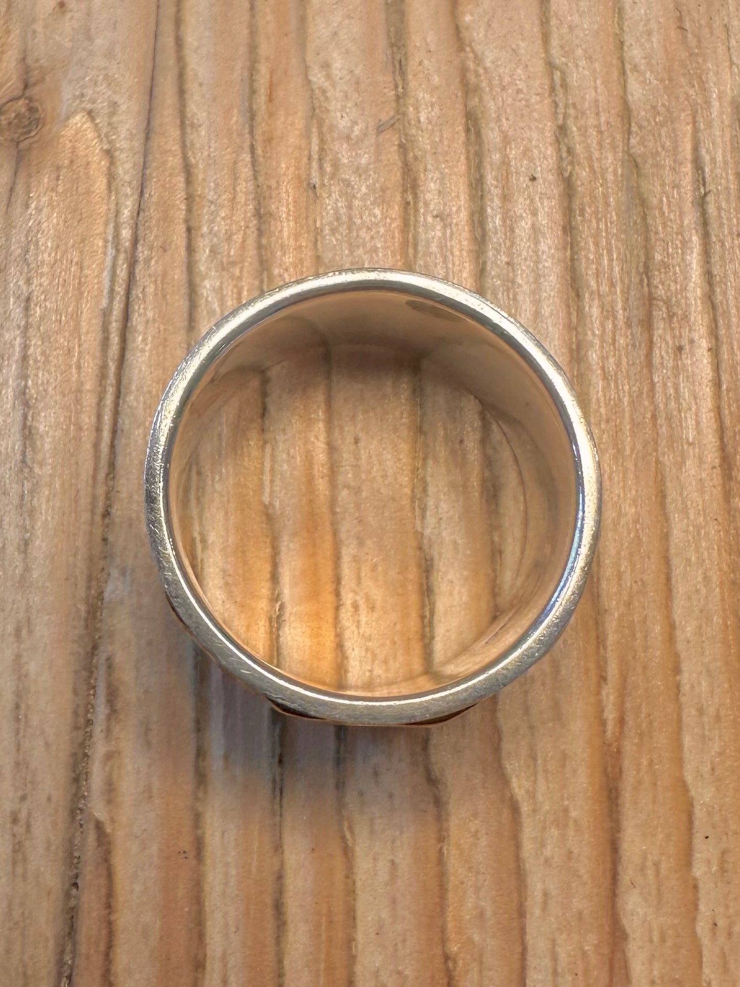 Vintage Copper and Brass Spinner 925 Sterling Silver Ring