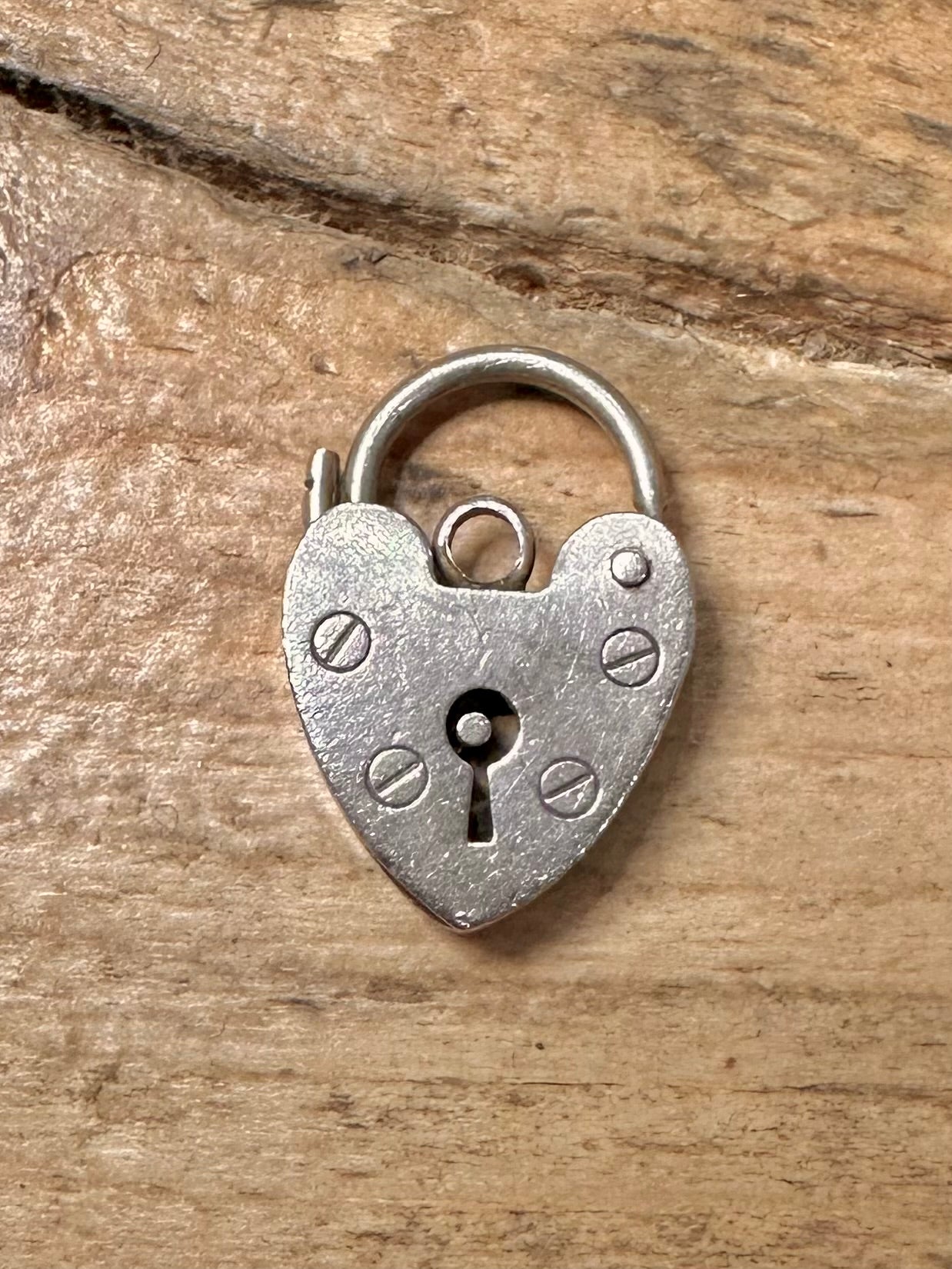 Vintage Heart Padlock 925 Silver Pendant