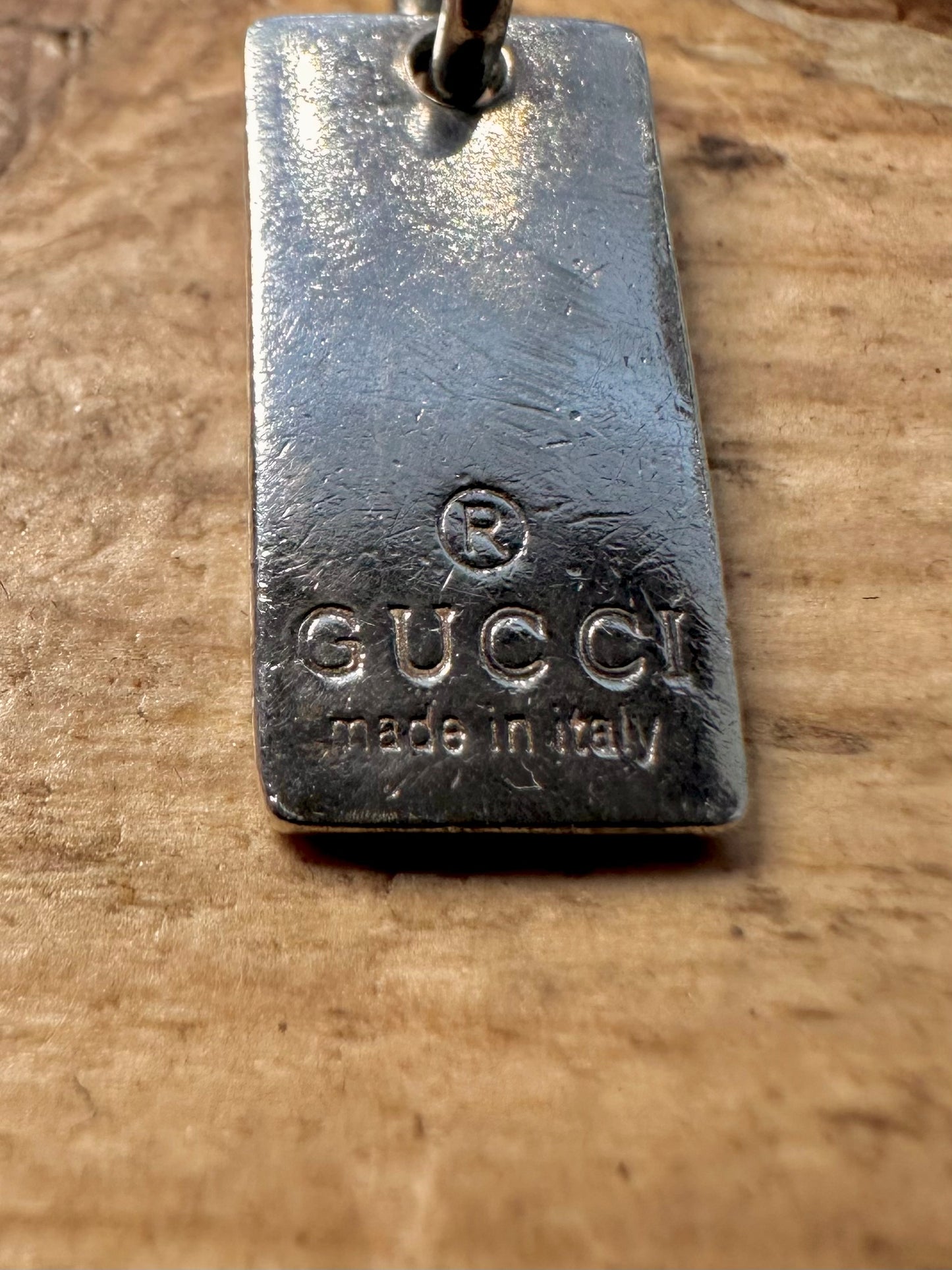 Vintage Gucci Made in Italy Tag Style 925 Silver Pendant