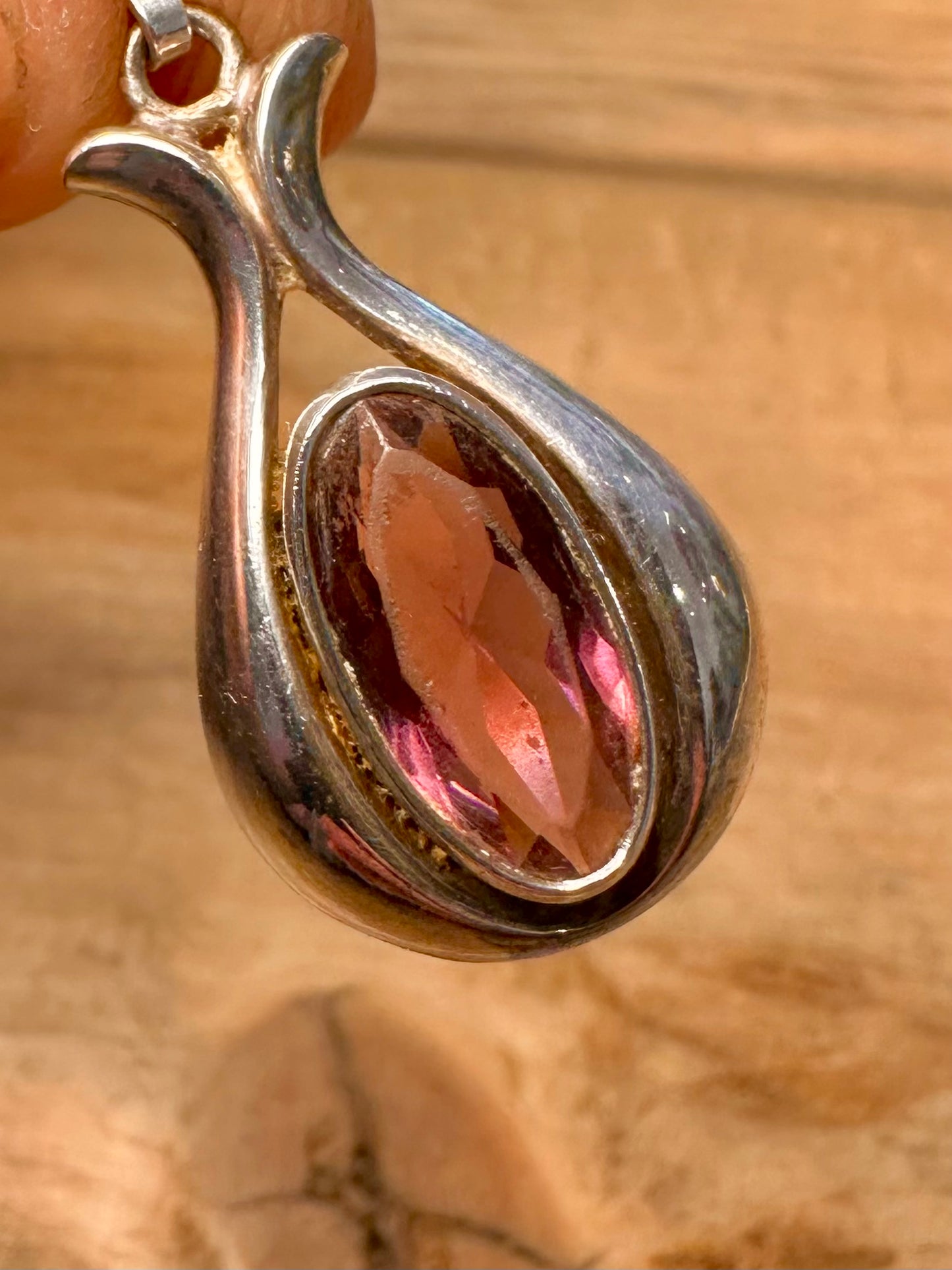 Vintage Purple Stone 925 Silver Pendant
