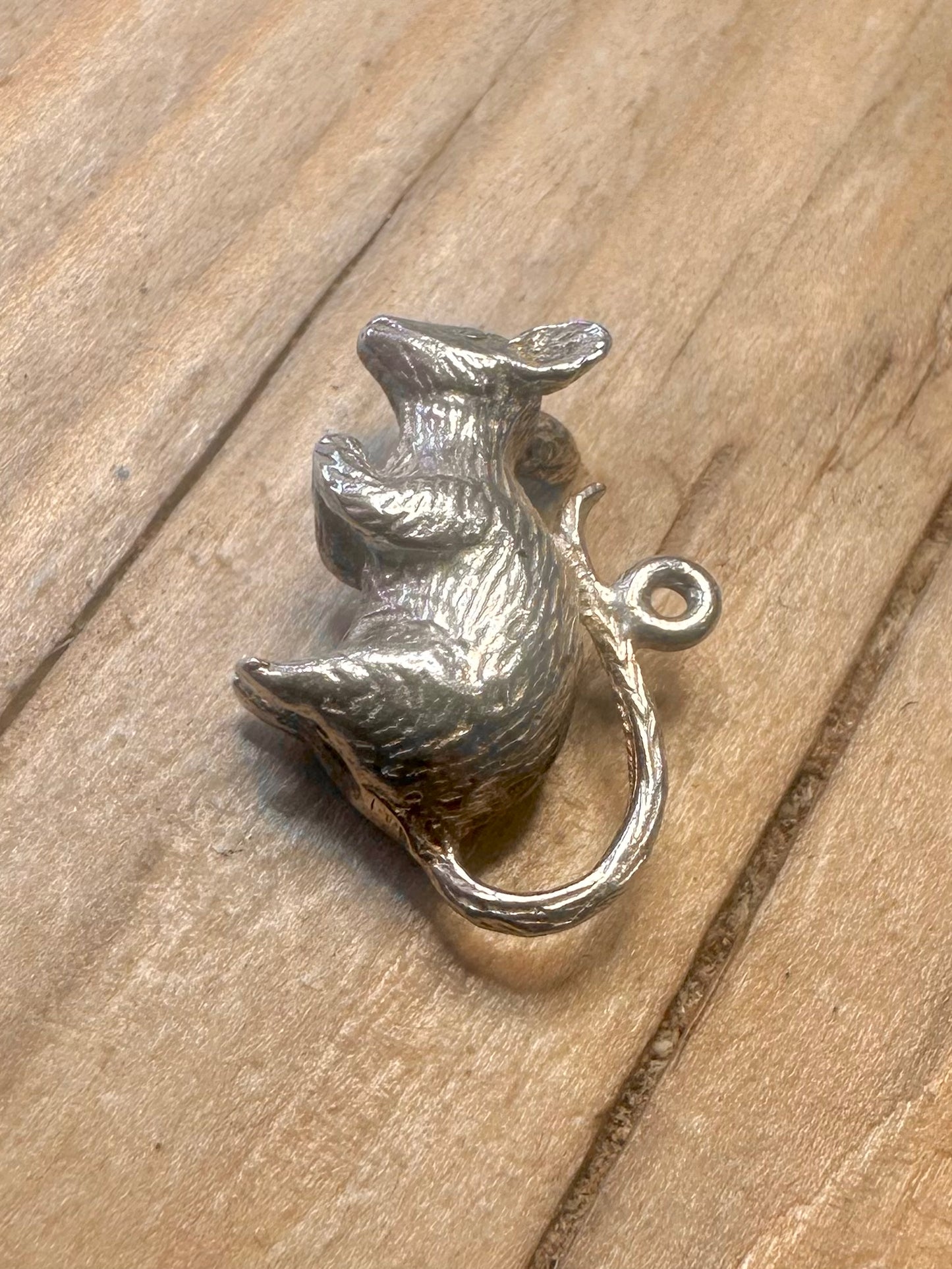 Vintage Mouse 925 Silver Charm Pendant