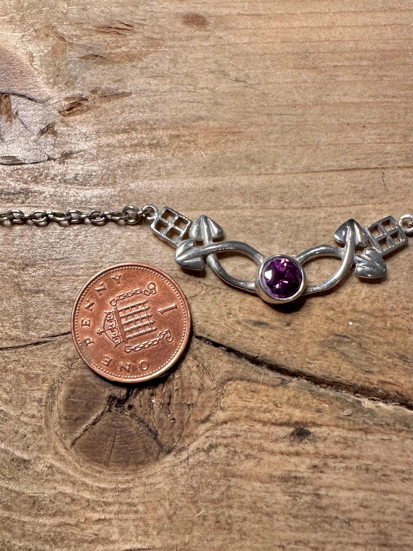Vintage Macintosh Amethyst 925 Silver 17.3 inch Necklace