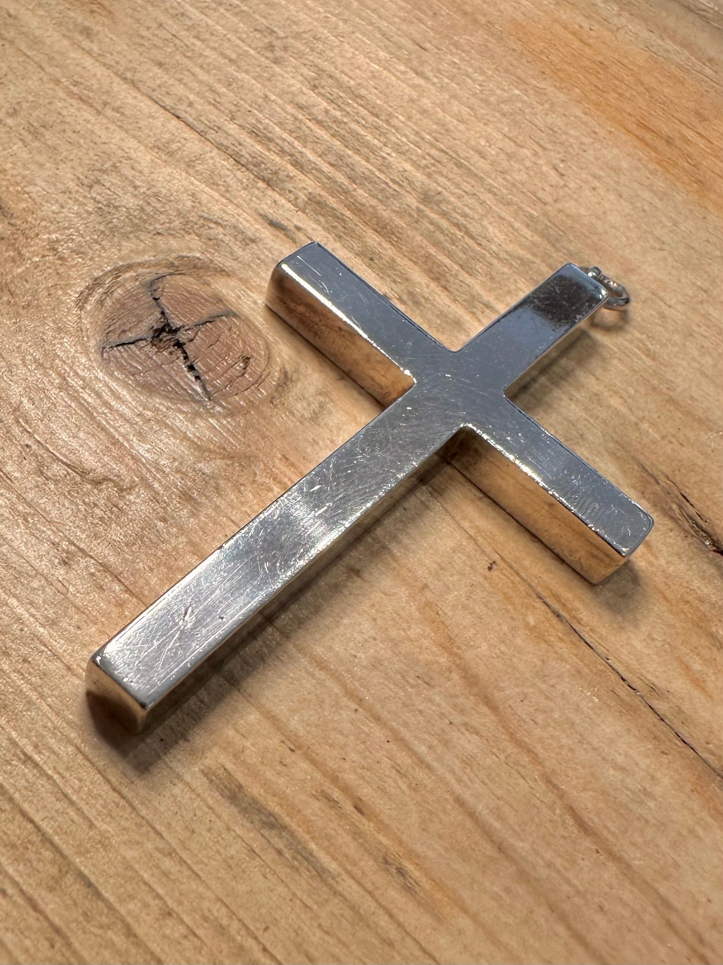 Vintage 1975 Heavy Cross 925 Silver Pendant