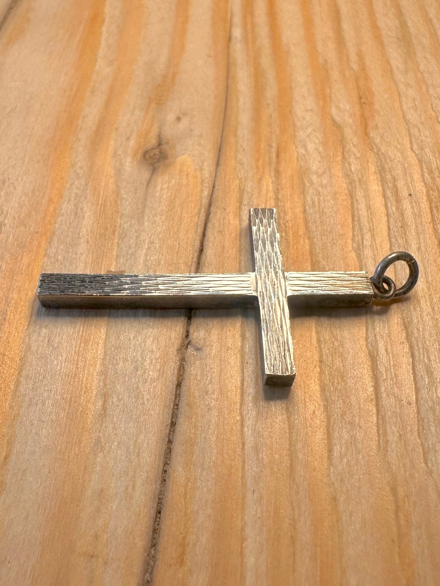 Vintage Textured Cross 925 Silver Pendant
