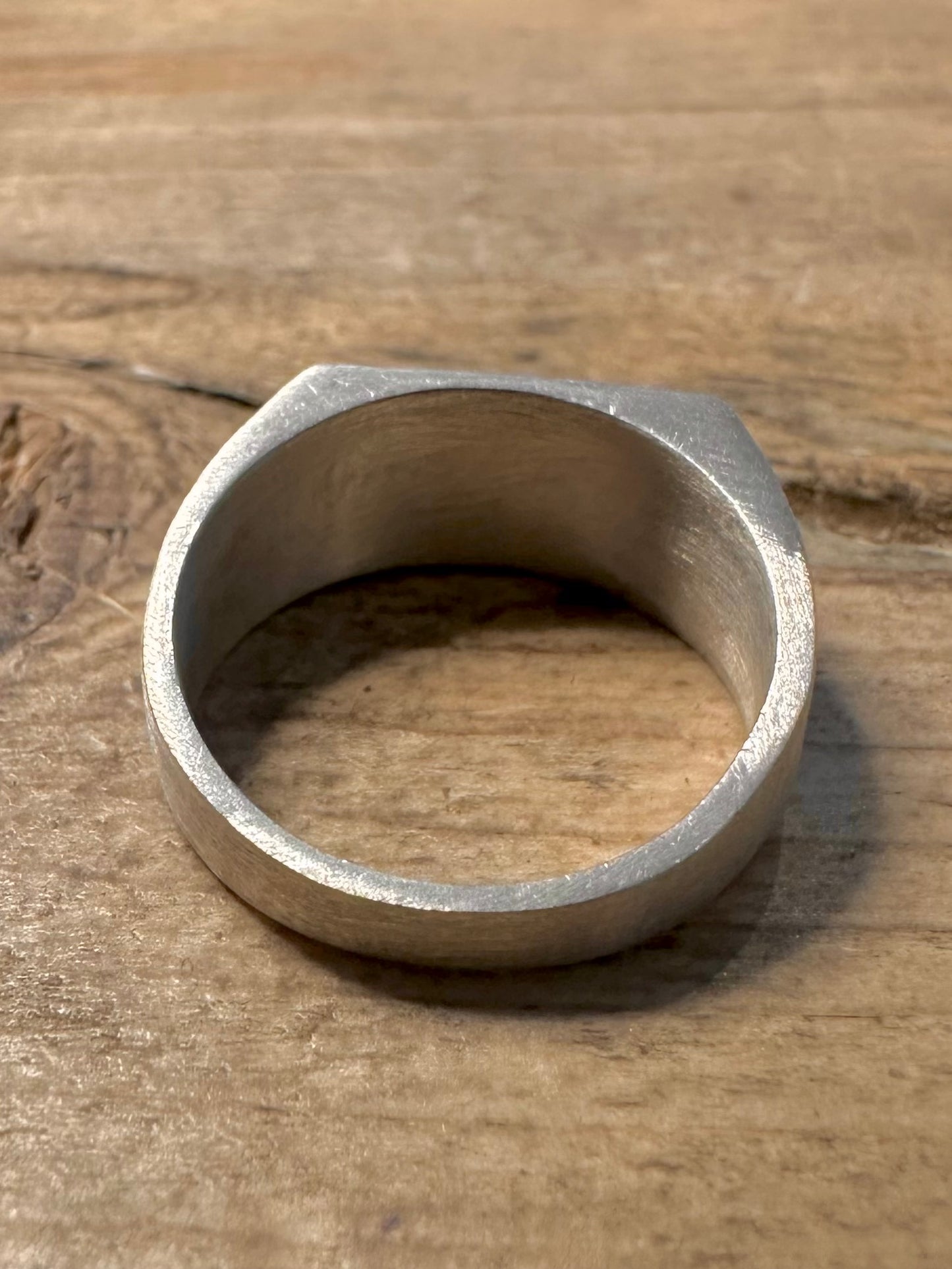 Modern Plain Rectangle Signet 925 Silver Size O Ring